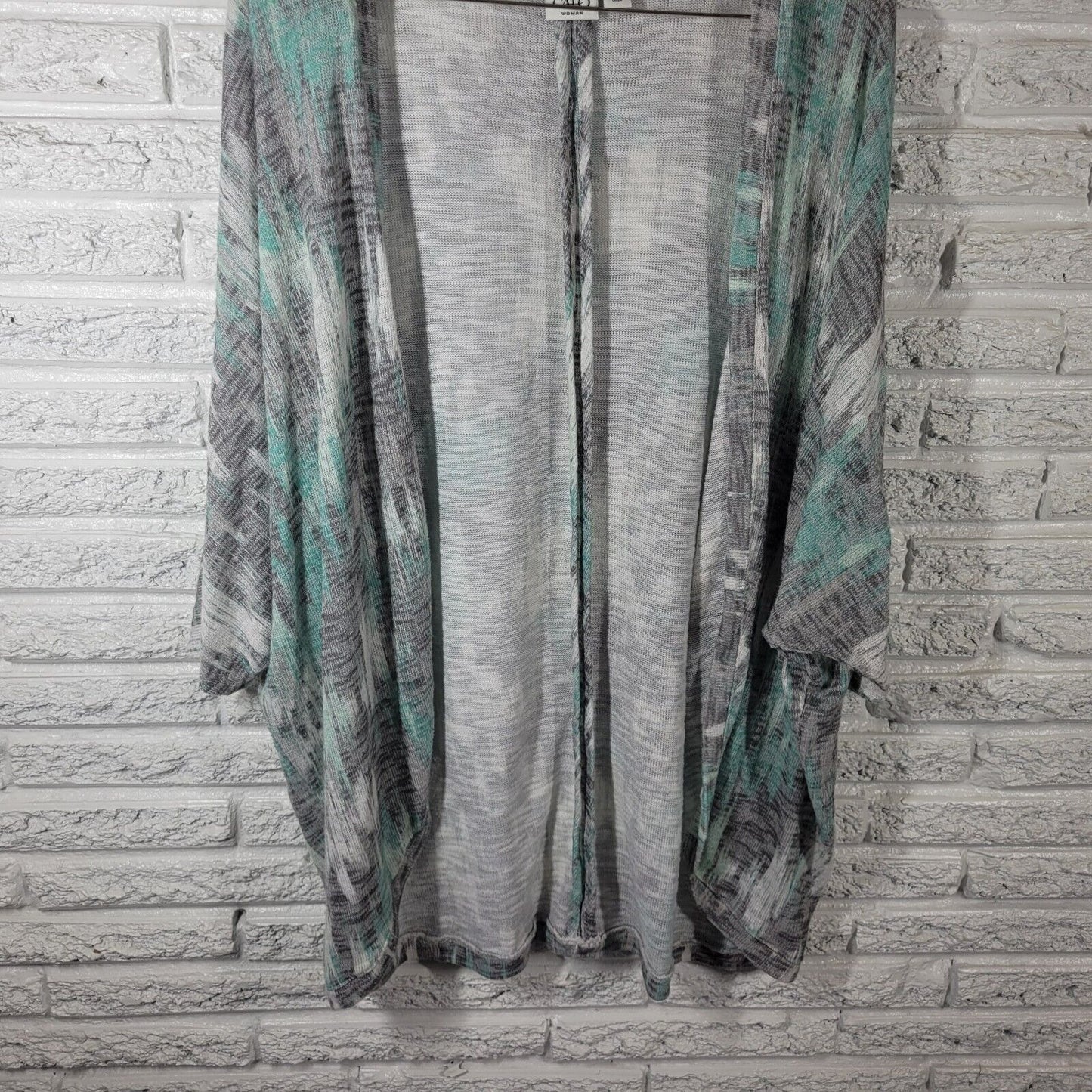 Cato Womens Sweater 26W 28W Plus Cardigan Open Knit Lightweight Blue Watercolor