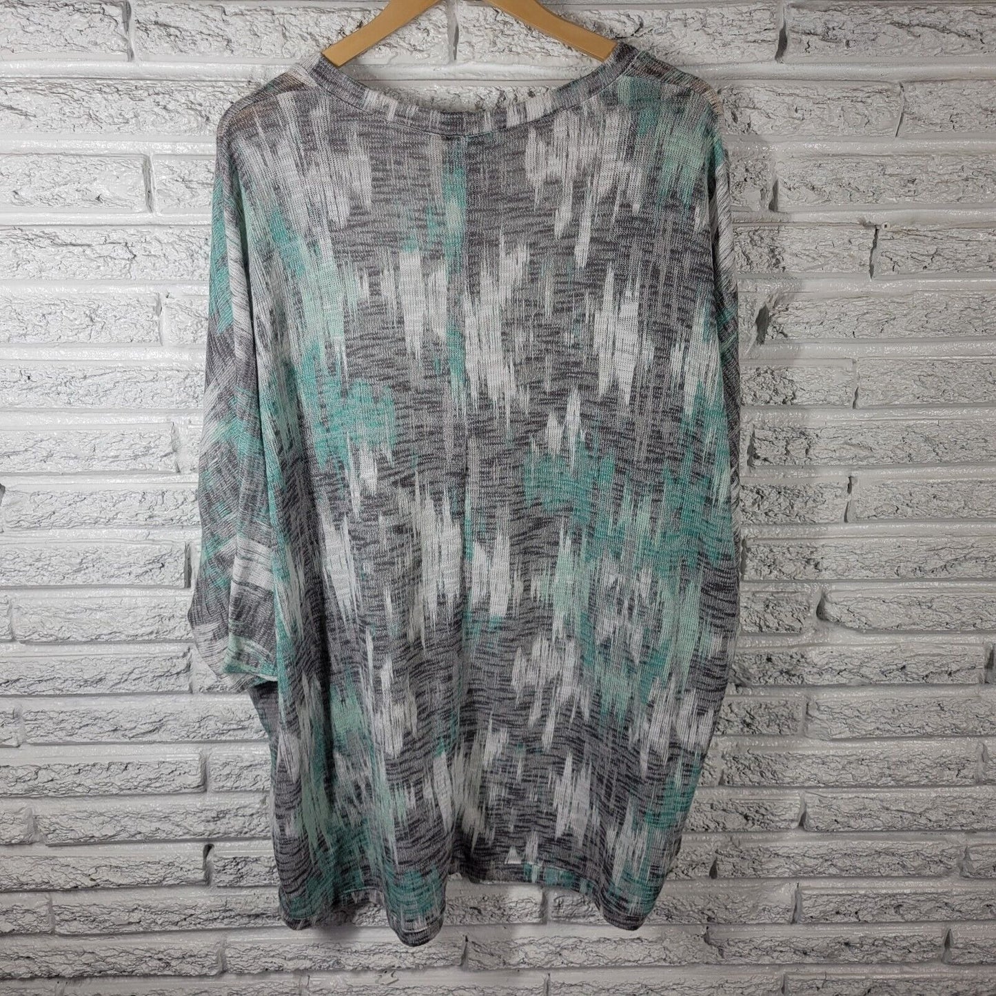 Cato Womens Sweater 26W 28W Plus Cardigan Open Knit Lightweight Blue Watercolor