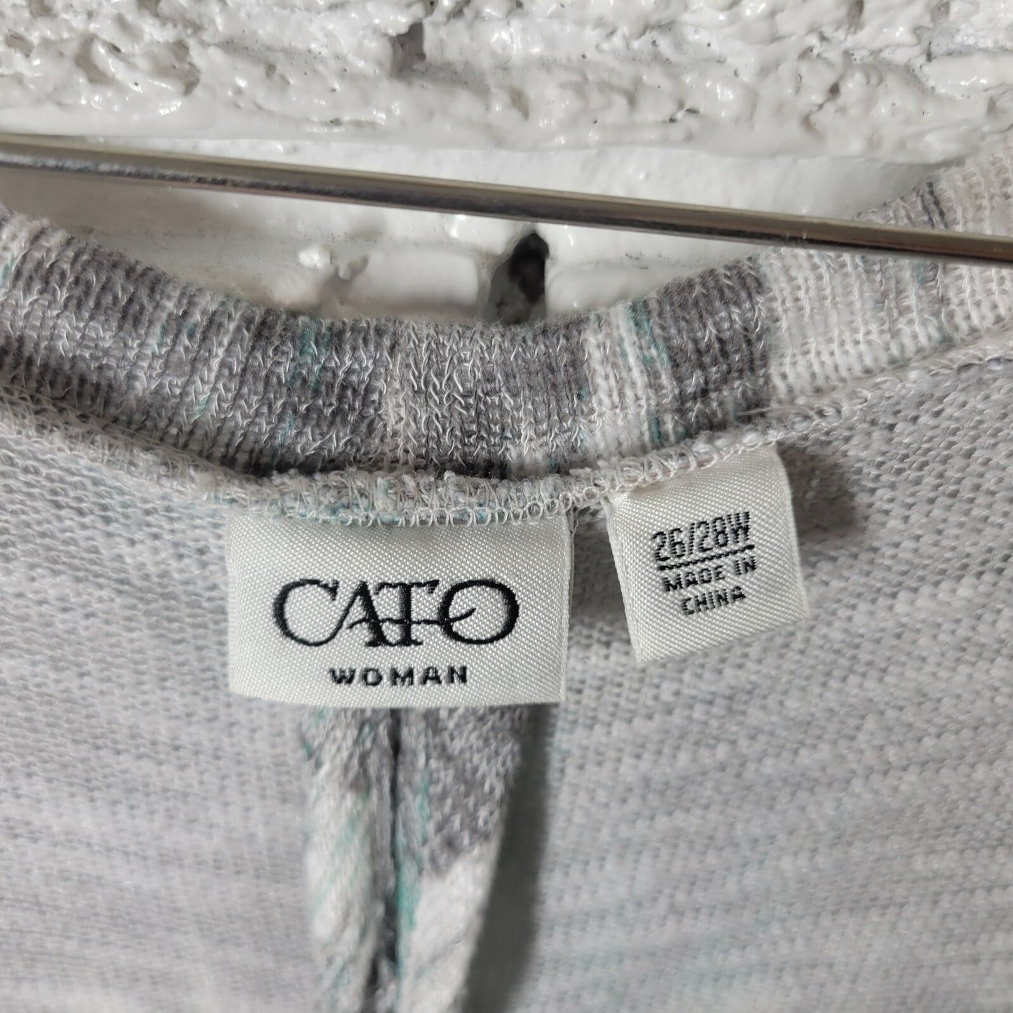 Cato Womens Sweater 26W 28W Plus Cardigan Open Knit Lightweight Blue Watercolor