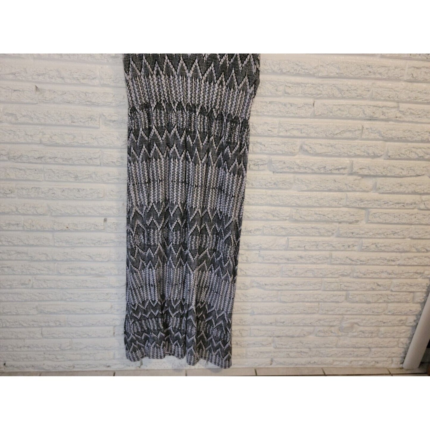 Faded Glory Womens Dress Extra Large XL Sheath Maxi Sleeveless Geometric Black