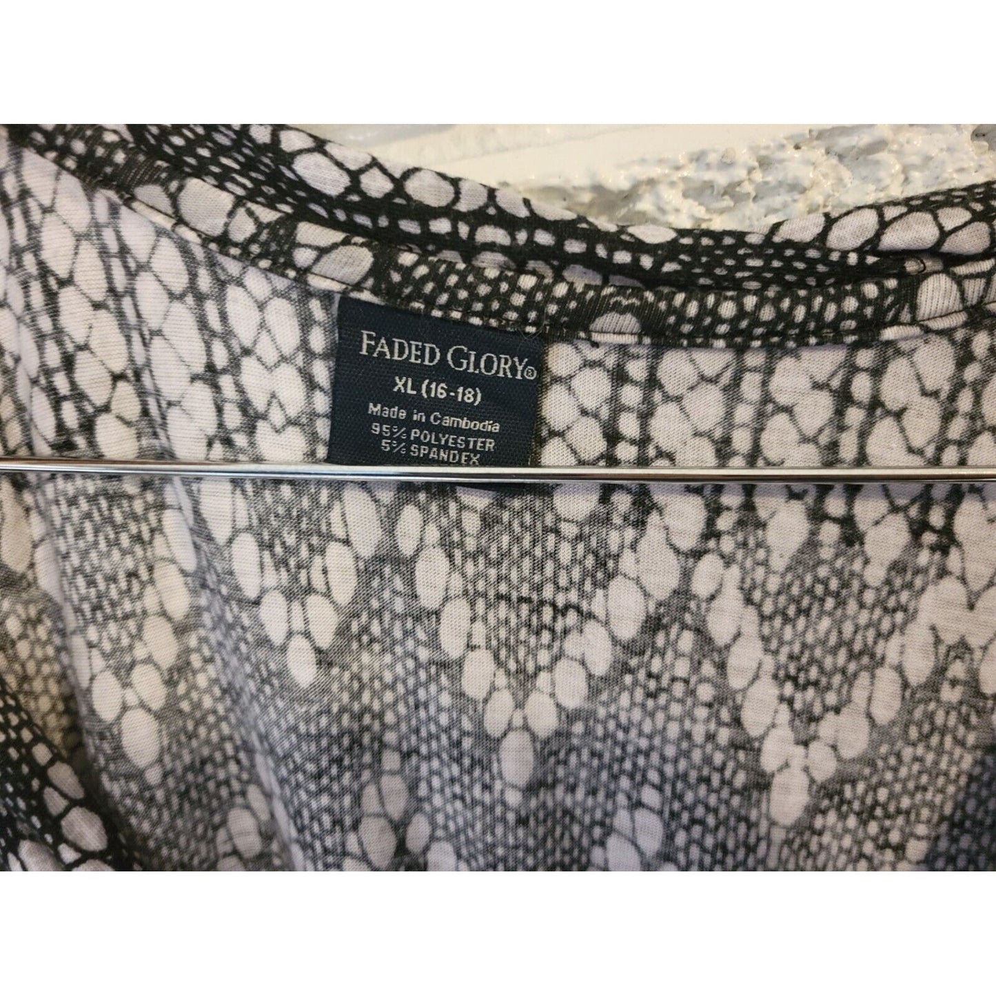 Faded Glory Womens Dress Extra Large XL Sheath Maxi Sleeveless Geometric Black