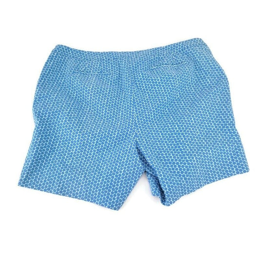 Lane Bryant Womens Shorts 28 Plus Blue Geometric Slash Pockets Cotton Blend