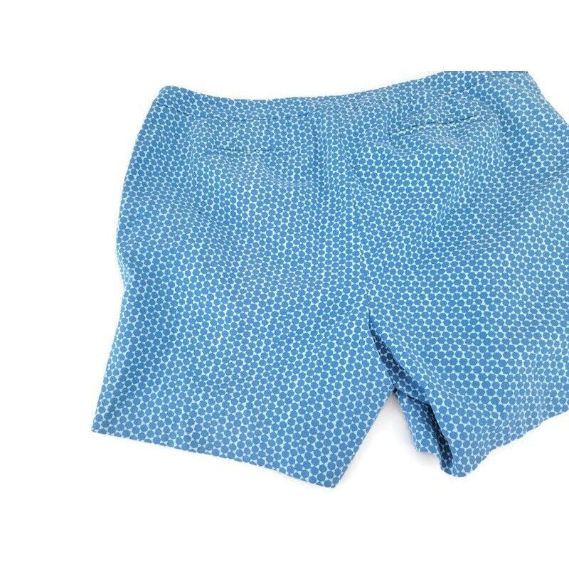 Lane Bryant Womens Shorts 28 Plus Blue Geometric Slash Pockets Cotton Blend