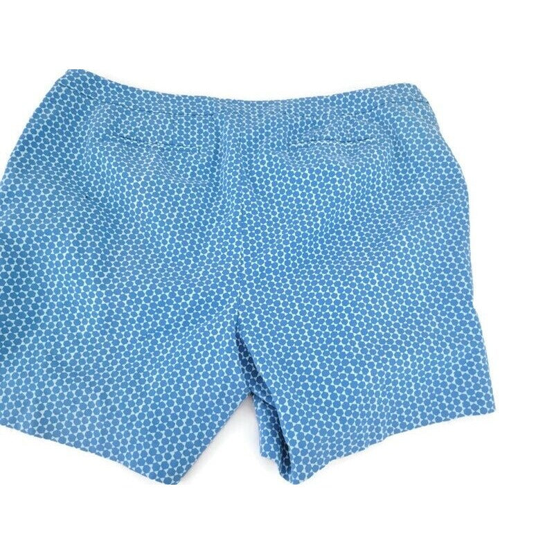 Lane Bryant Womens Shorts 28 Plus Blue Geometric Slash Pockets Cotton Blend
