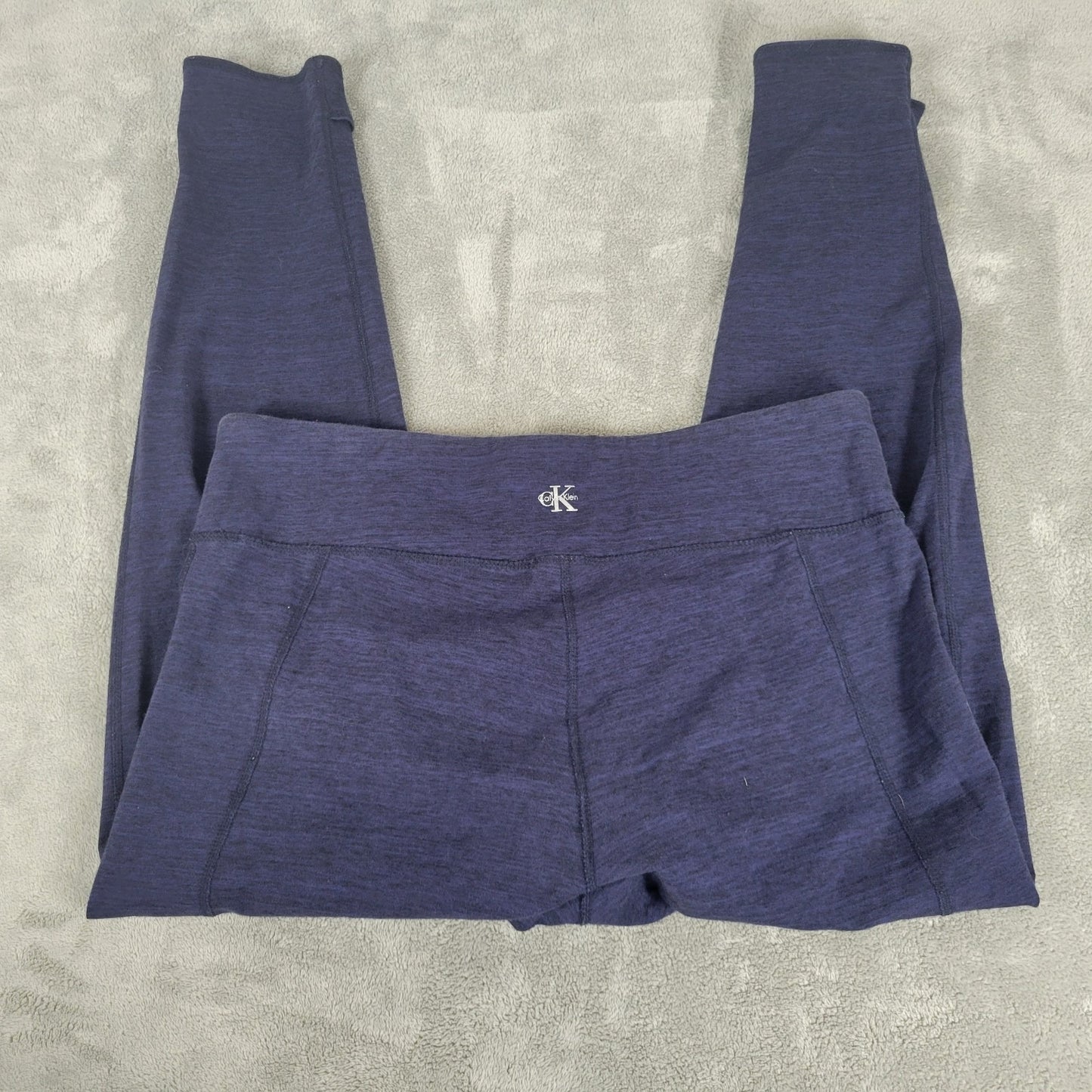Calvin Klein Womens Leggings Extra Large XL Stirrup Blue Lightweight Activewear