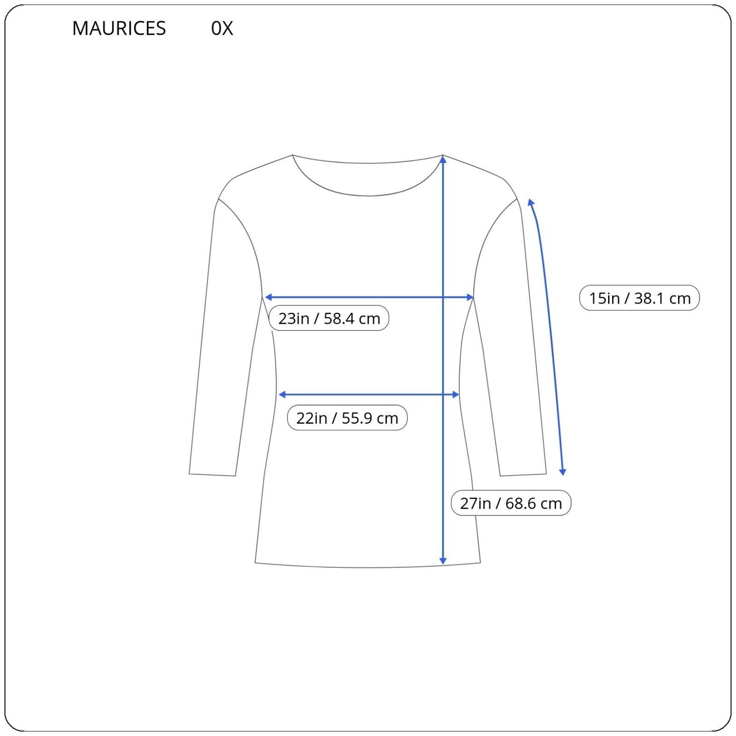 Maurices Womens Top 0X Baby Doll Bell Sleeve Blue Brown Floral Lightweight Rayon