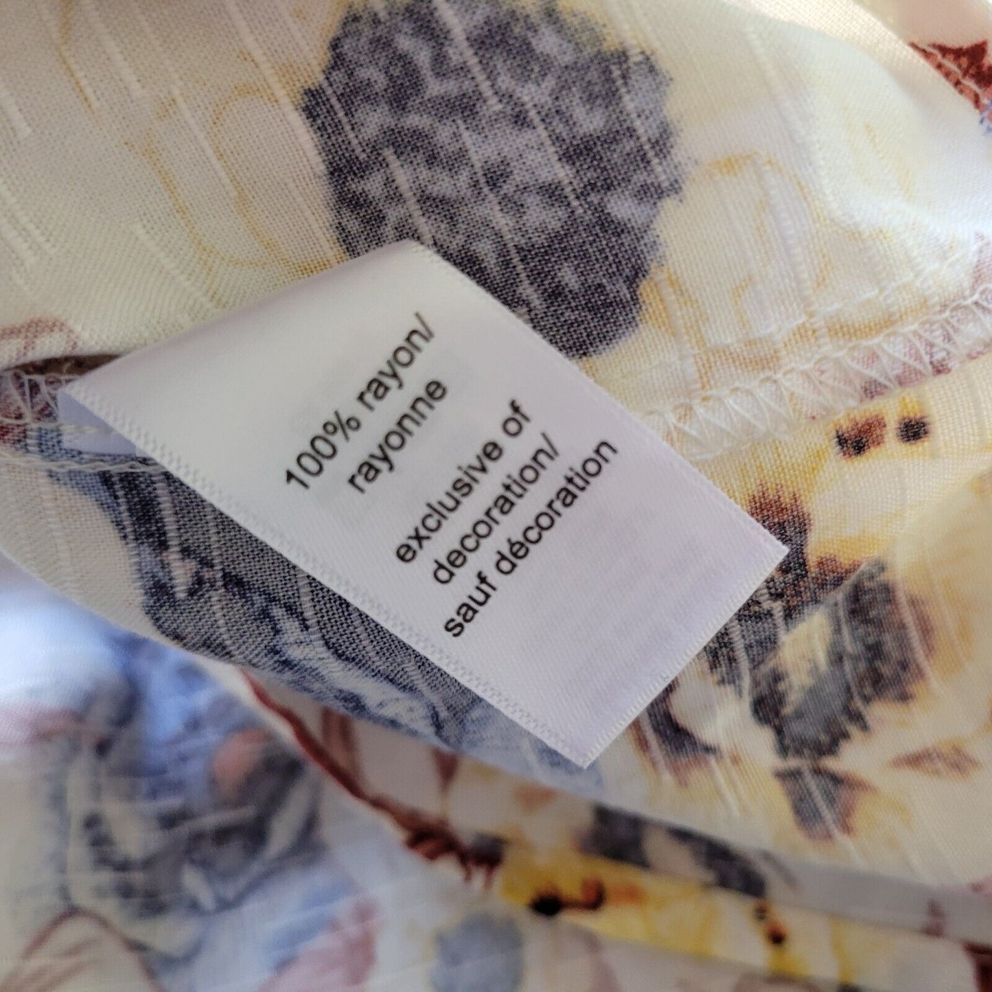 Maurices Womens Top 0X Baby Doll Bell Sleeve Blue Brown Floral Lightweight Rayon