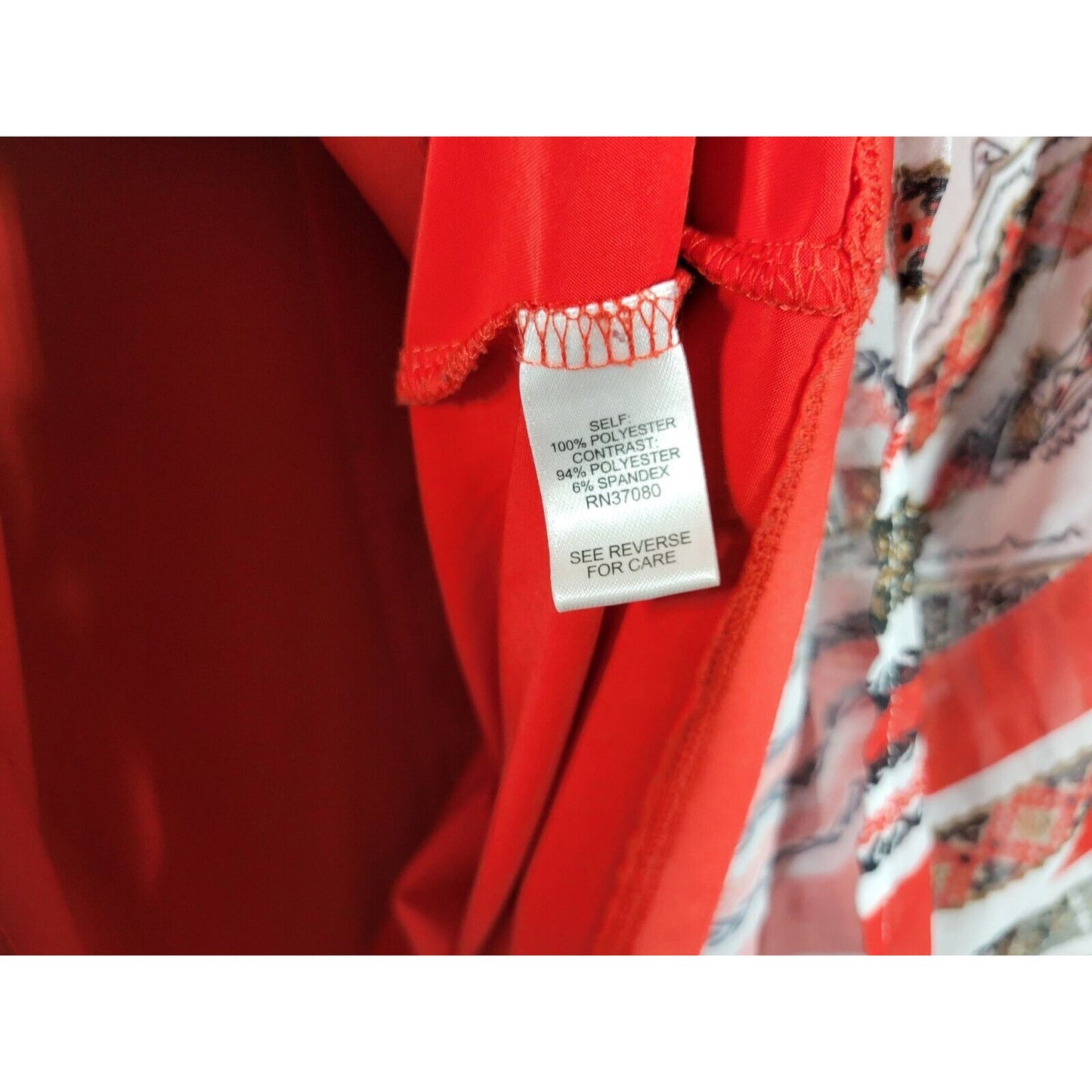 Cato Womens Top 26W 28W Plus Tunic Handkerchief Hem Kimono Sleeve Red Geometric