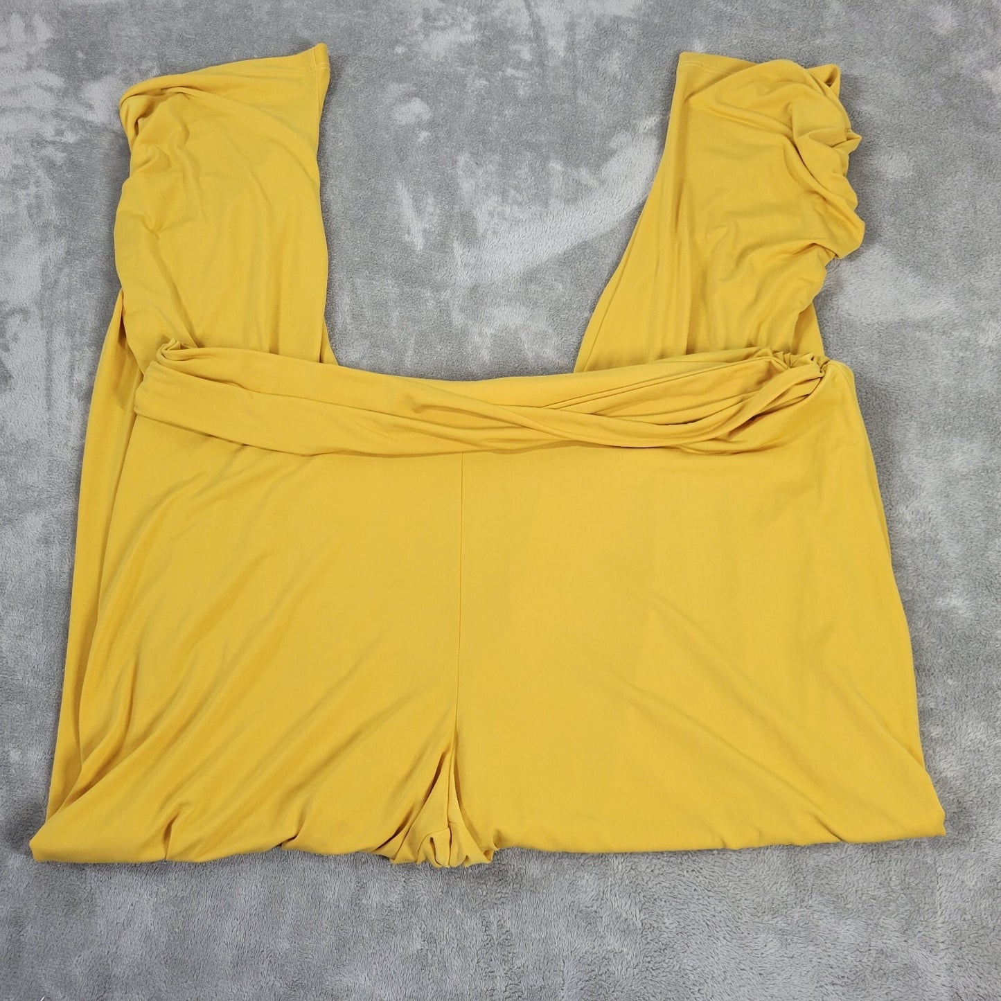 Vanessa Williams Womens Pants 2X Plus Palazzo Pull On Gold Party Poly Blend