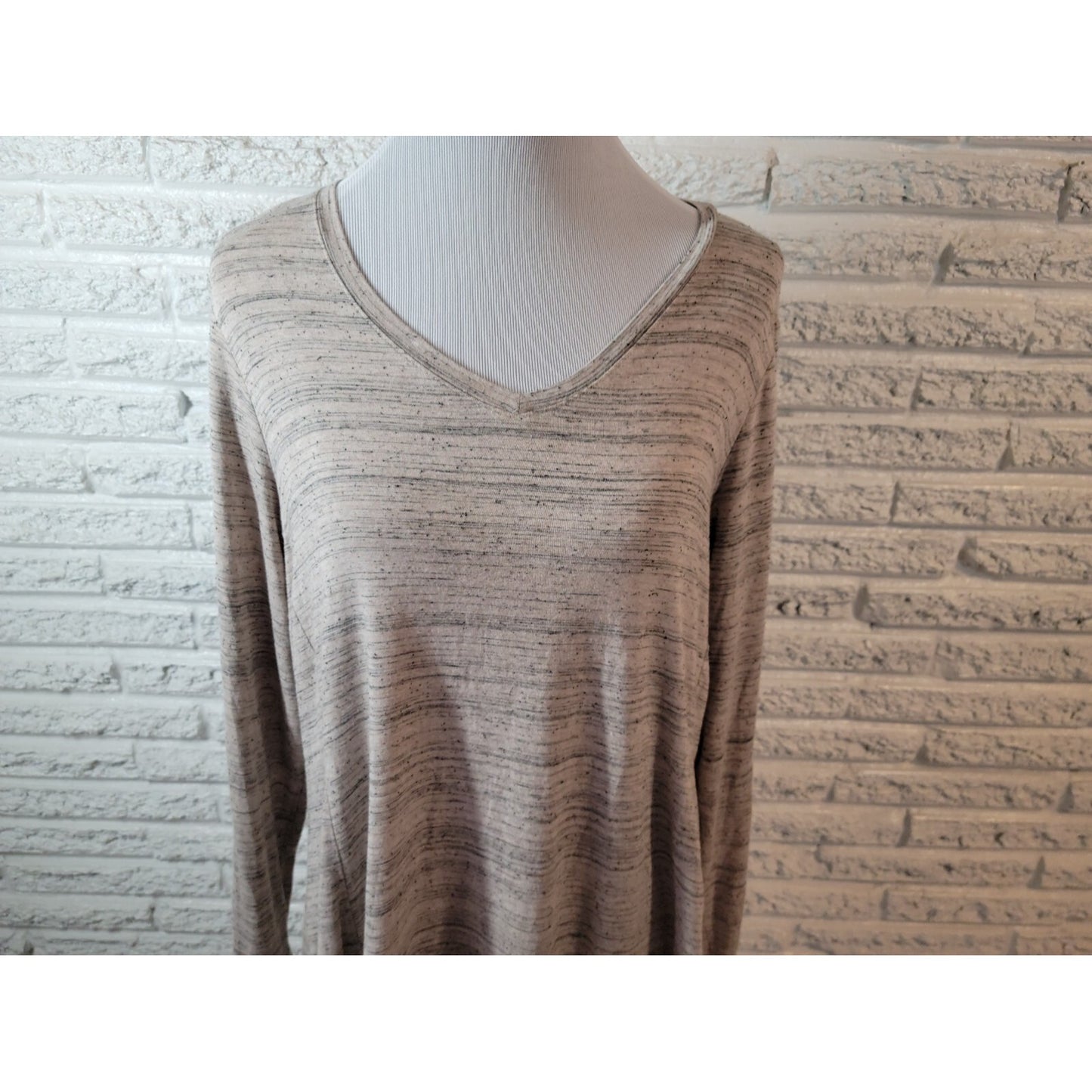 Apt 9 Womens Top 0X Plus Tunic Long Sleeve Gray Heather Knit Asymmetric Casual