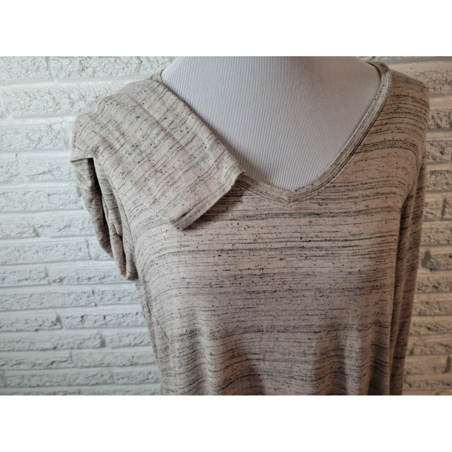 Apt 9 Womens Top 0X Plus Tunic Long Sleeve Gray Heather Knit Asymmetric Casual