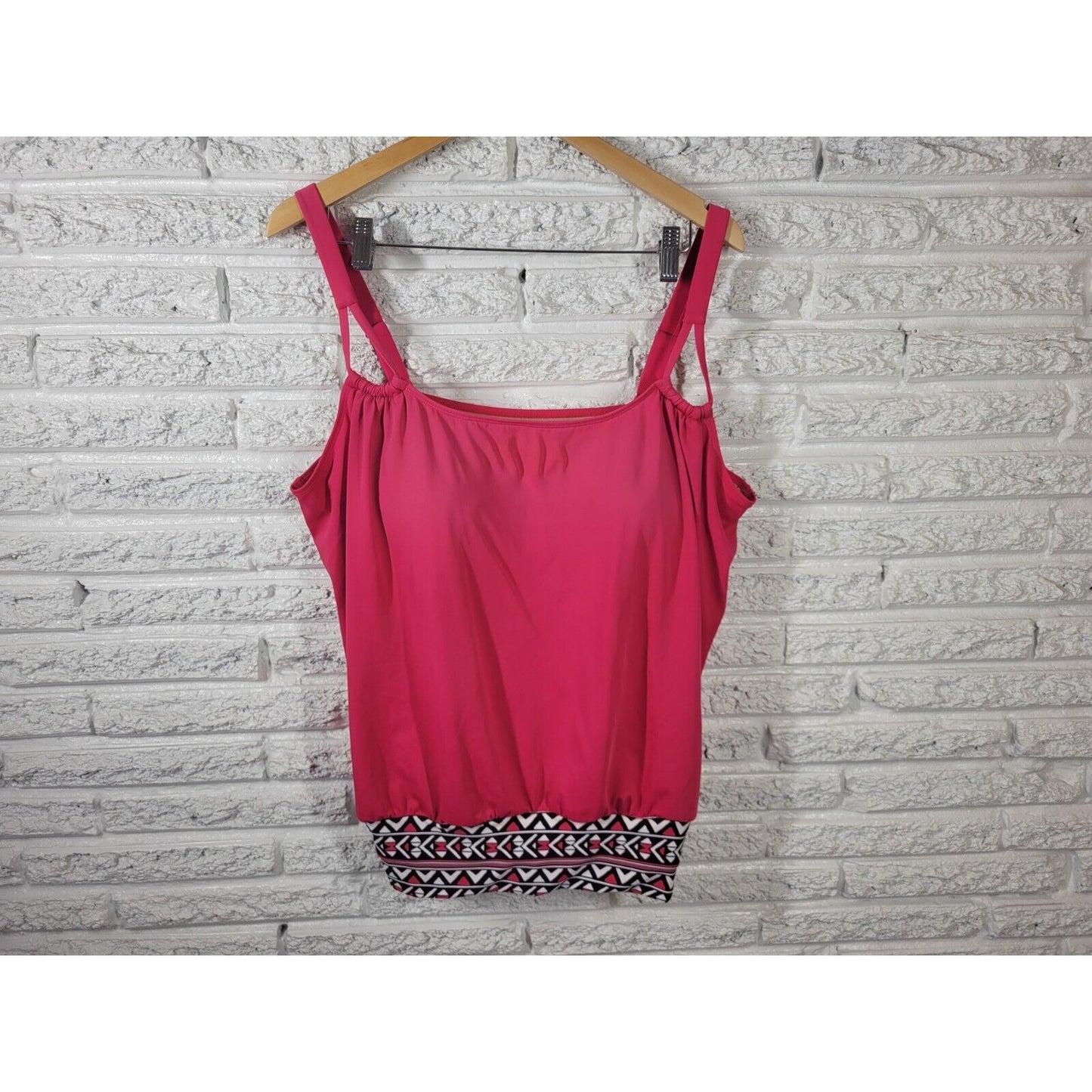 Swimsuits for All Women Swim Top 22 Adjustable Spaghetti Strap Built in Bra Pink