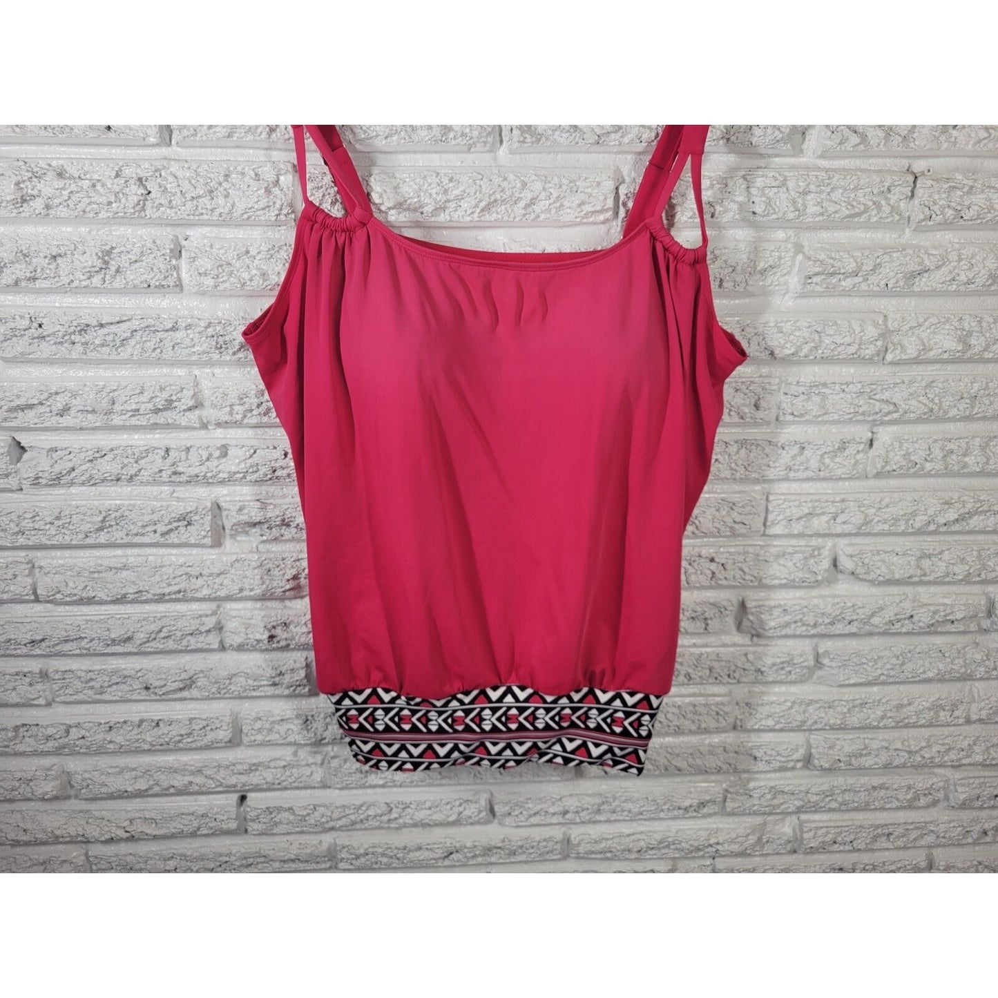 Swimsuits for All Women Swim Top 22 Adjustable Spaghetti Strap Built in Bra Pink