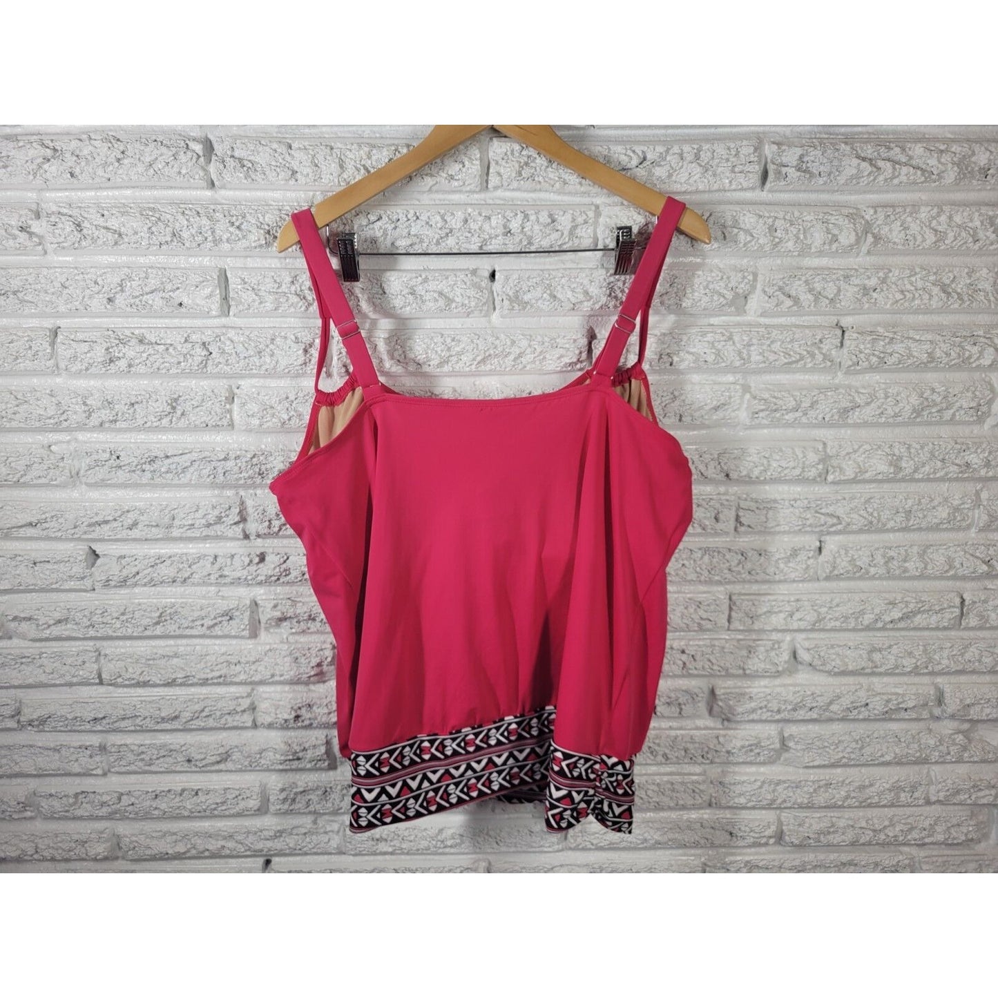 Swimsuits for All Women Swim Top 22 Adjustable Spaghetti Strap Built in Bra Pink