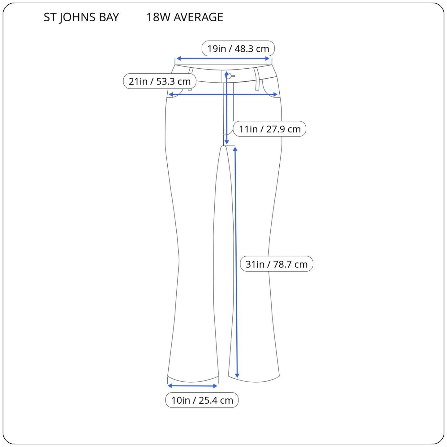 St Johns Bay Women Jeans 18W Average Boot Cut Black Corduroy Denim Zip Fly Comfy