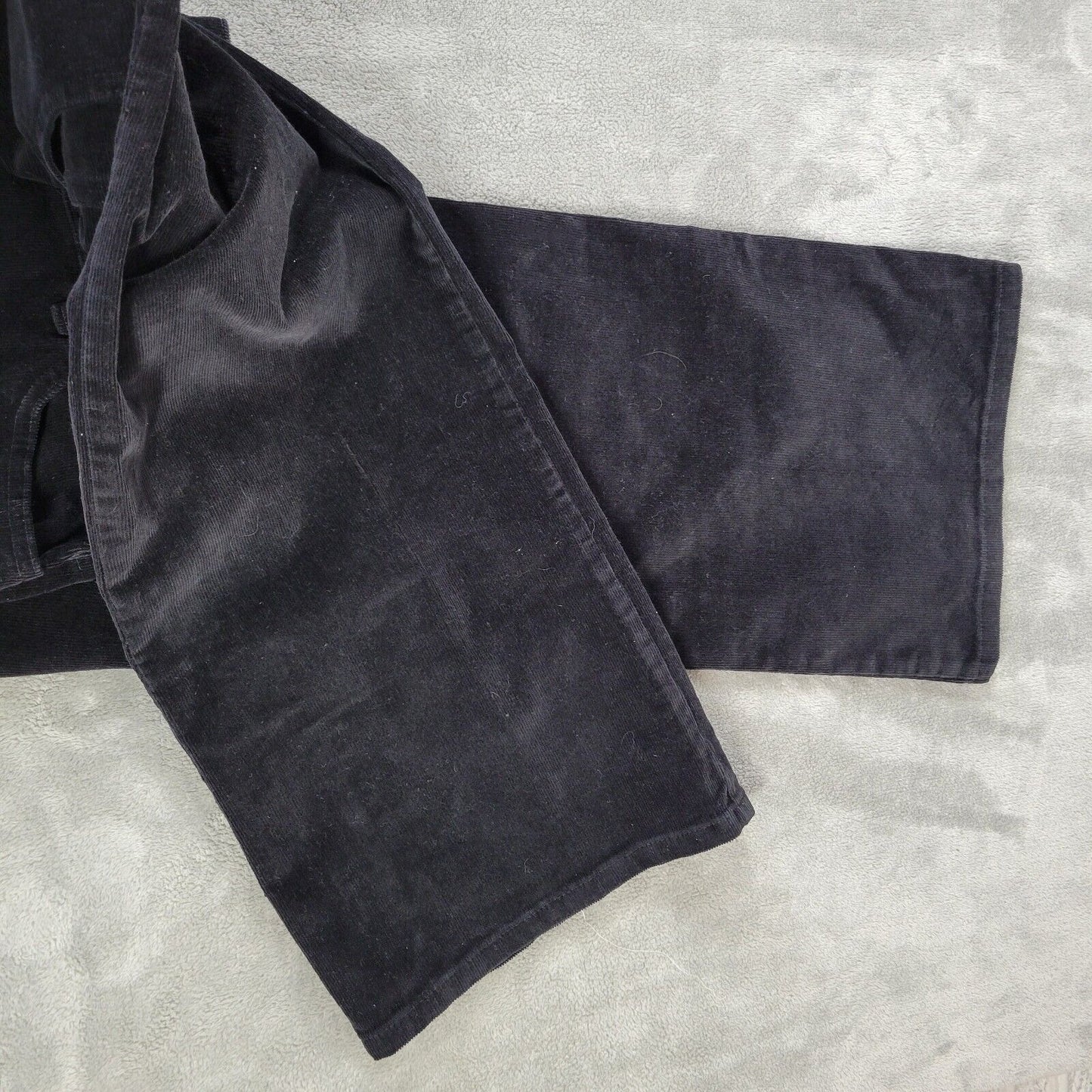St Johns Bay Women Jeans 18W Average Boot Cut Black Corduroy Denim Zip Fly Comfy