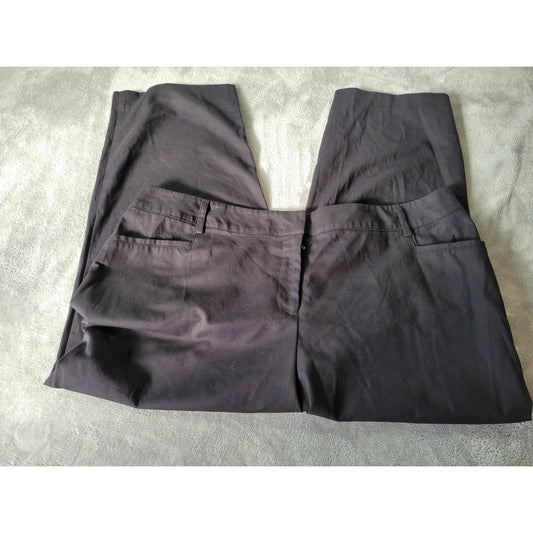 Apt 9 Womens Pants 18 Plus Capri Black Zip Fly Cotton Blend Office Casual