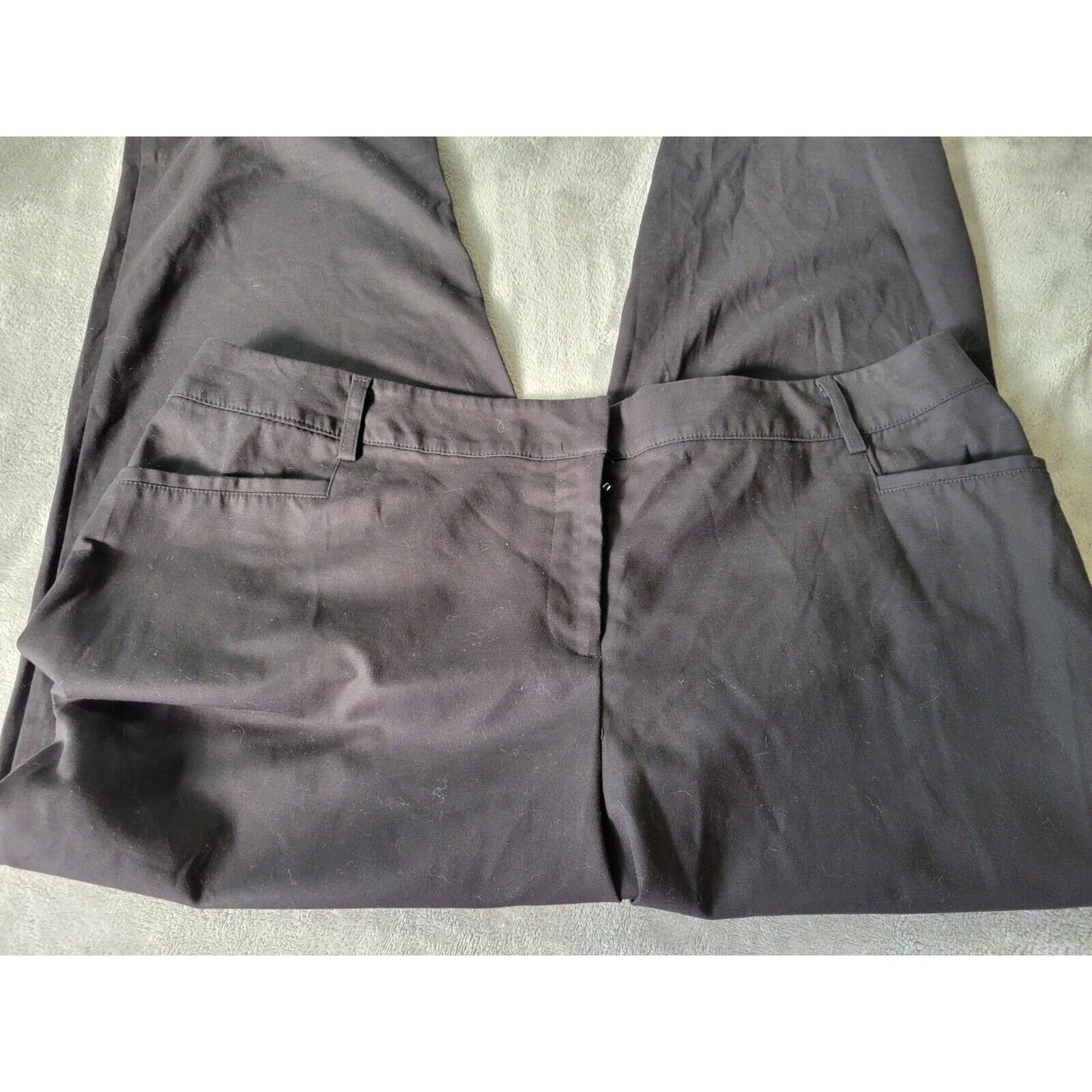 Apt 9 Womens Pants 18 Plus Capri Black Zip Fly Cotton Blend Office Casual