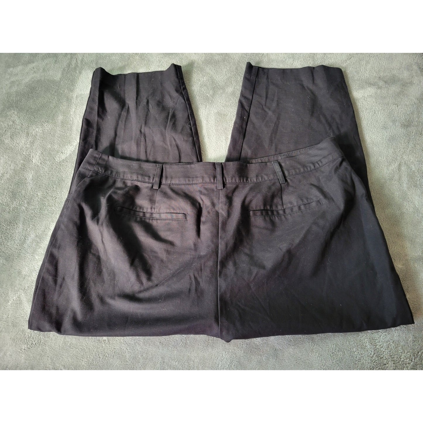 Apt 9 Womens Pants 18 Plus Capri Black Zip Fly Cotton Blend Office Casual