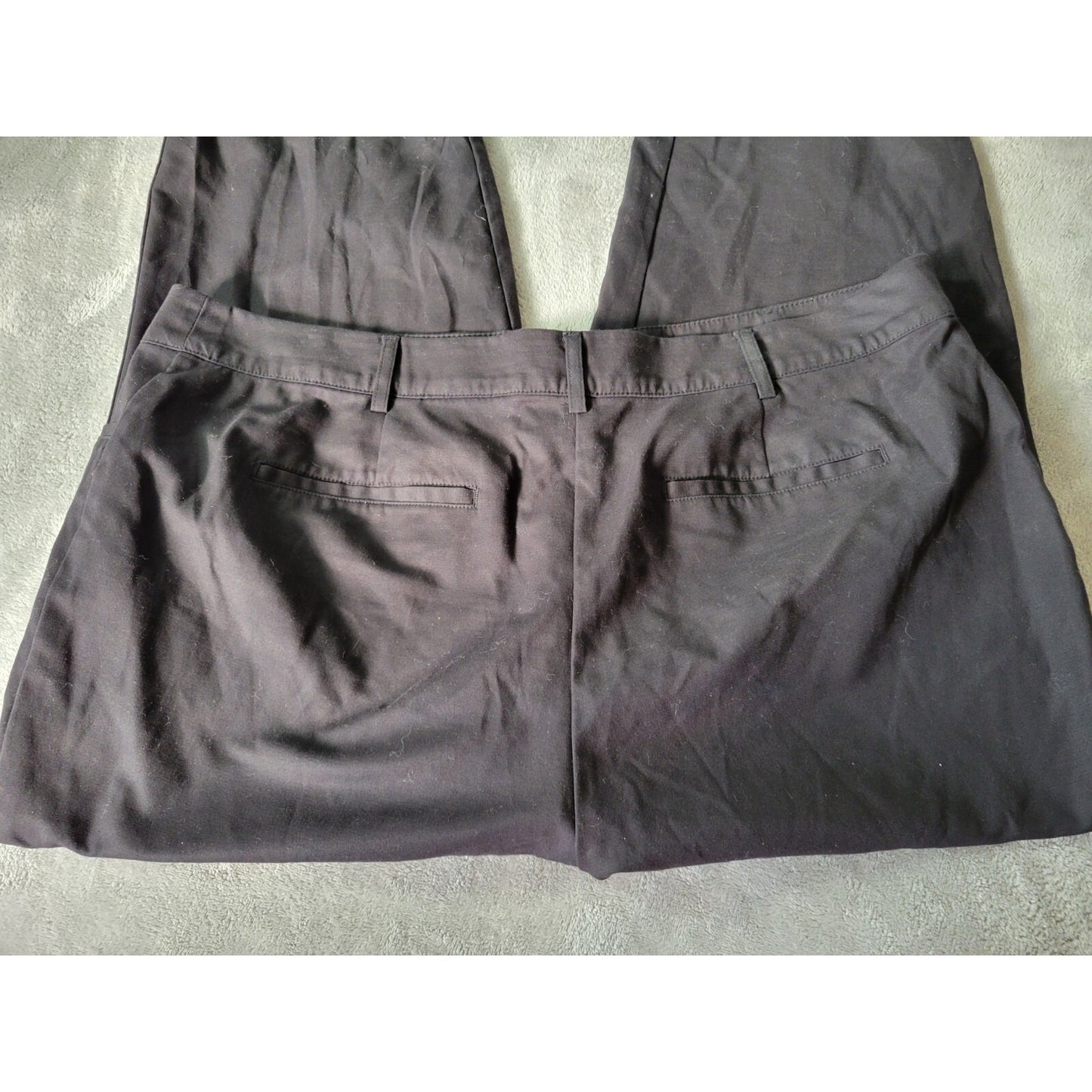 Apt 9 Womens Pants 18 Plus Capri Black Zip Fly Cotton Blend Office Casual