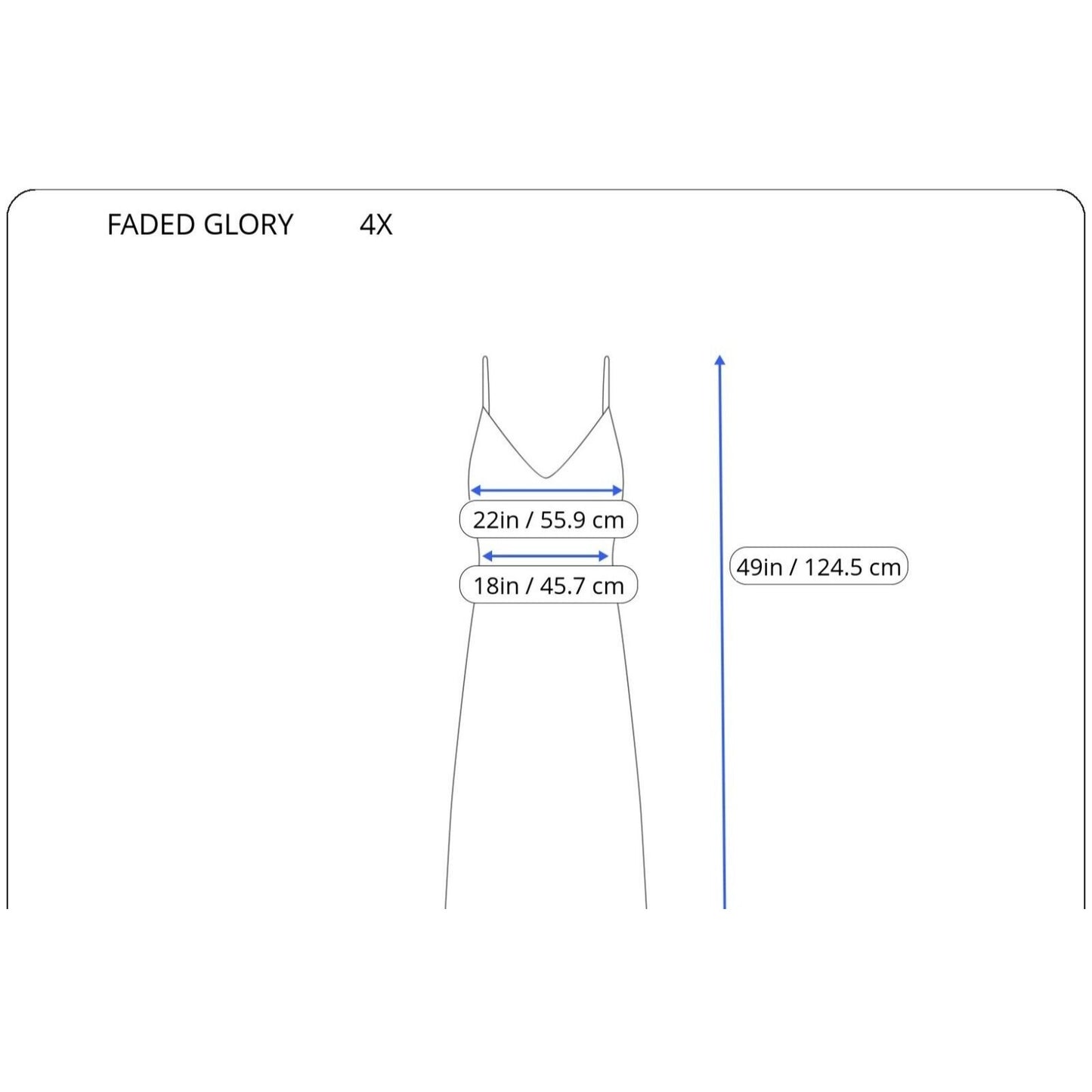 Faded Glory Womens Dress 4X Slip Sheath Adjustable Spaghetti Black Geometric