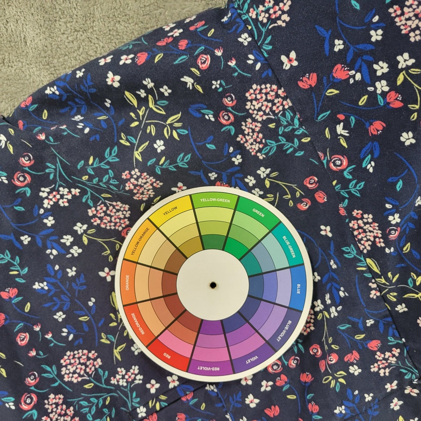 Talbots Womens Pants 20W Plus Capri Blue Floral Zip Fly Comfy Pockets Casual