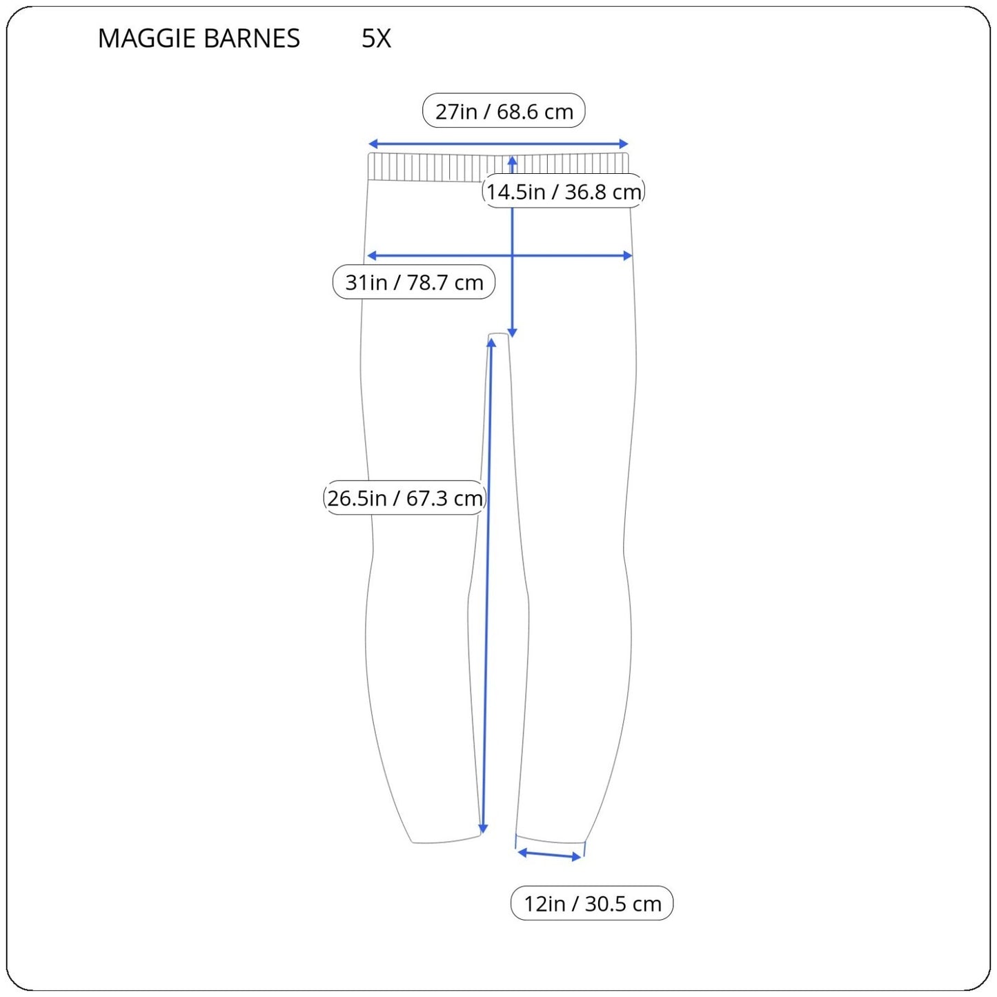 Maggie Barnes Womens Pants 5X Plus Cropped Pull On Brown Comfy Lightweight