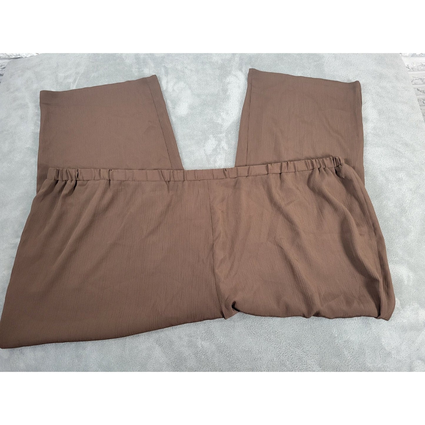 Maggie Barnes Womens Pants 5X Plus Cropped Pull On Brown Comfy Lightweight