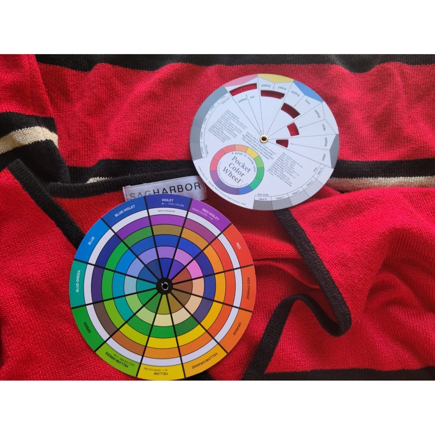 Sag Harbor Women Sweater 2X Plus Long Sleeve Red Stripe Office Clasp Closure