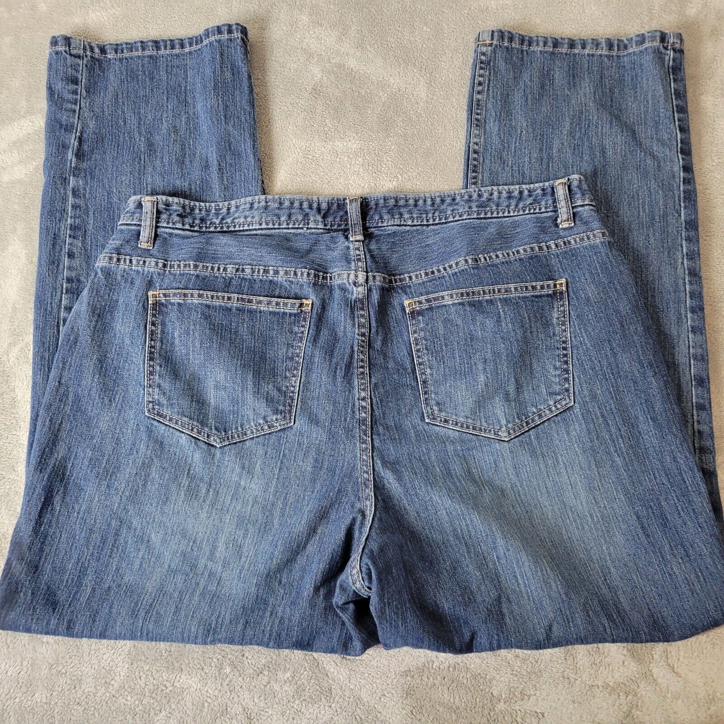 CJ Banks Womens Jeans 18W Plus Straight Leg Dark Blue Denim Zip Fly Cotton Blend