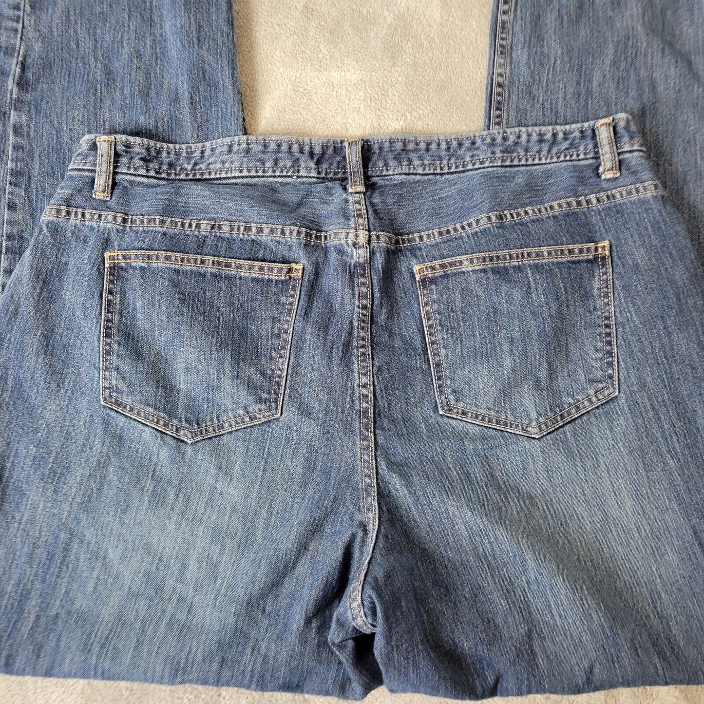 CJ Banks Womens Jeans 18W Plus Straight Leg Dark Blue Denim Zip Fly Cotton Blend