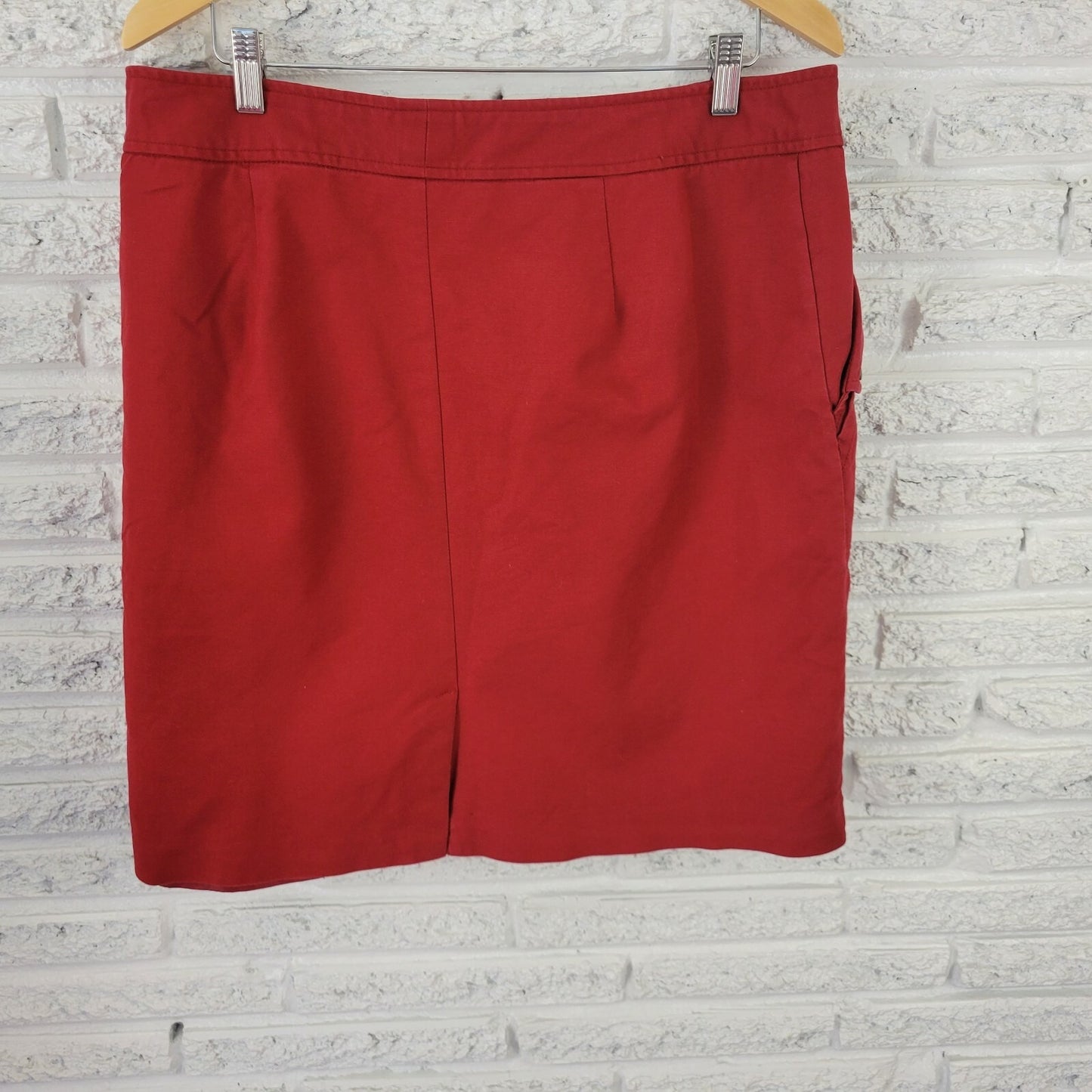 Worthington Womens Skirt 18 Plus Pencil Straight Rust Red Slash Pockets Lined