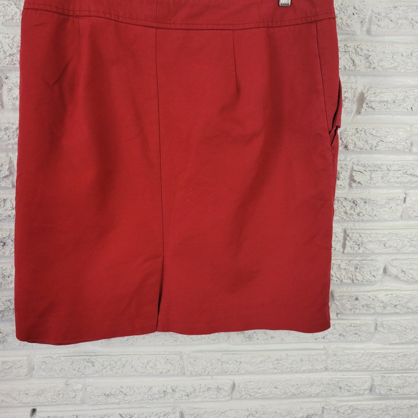 Worthington Womens Skirt 18 Plus Pencil Straight Rust Red Slash Pockets Lined