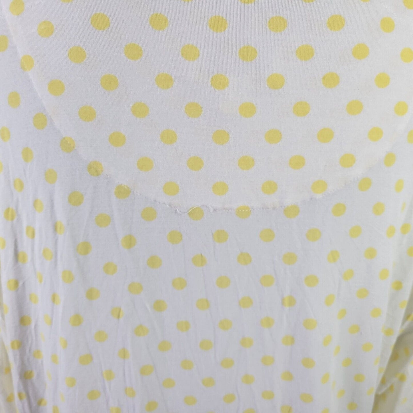 Denim Co Womens Top 1X Plus Tunic Long Sleeve Comfy Yellow Polka Dot Lightweight