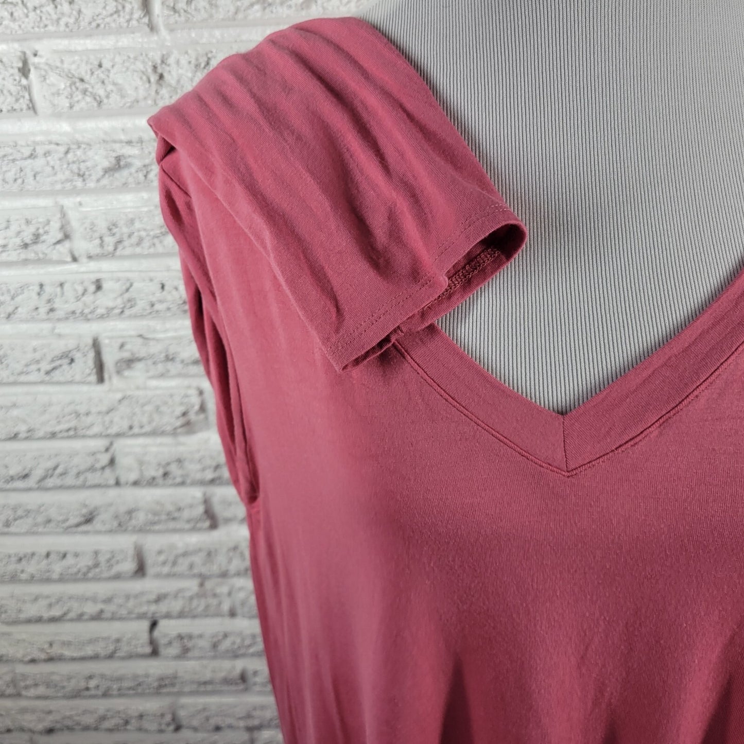 Zenana Womens Top 2X Plus Tunic Asymmetric Pink Lightweight Casual Rayon Spandex