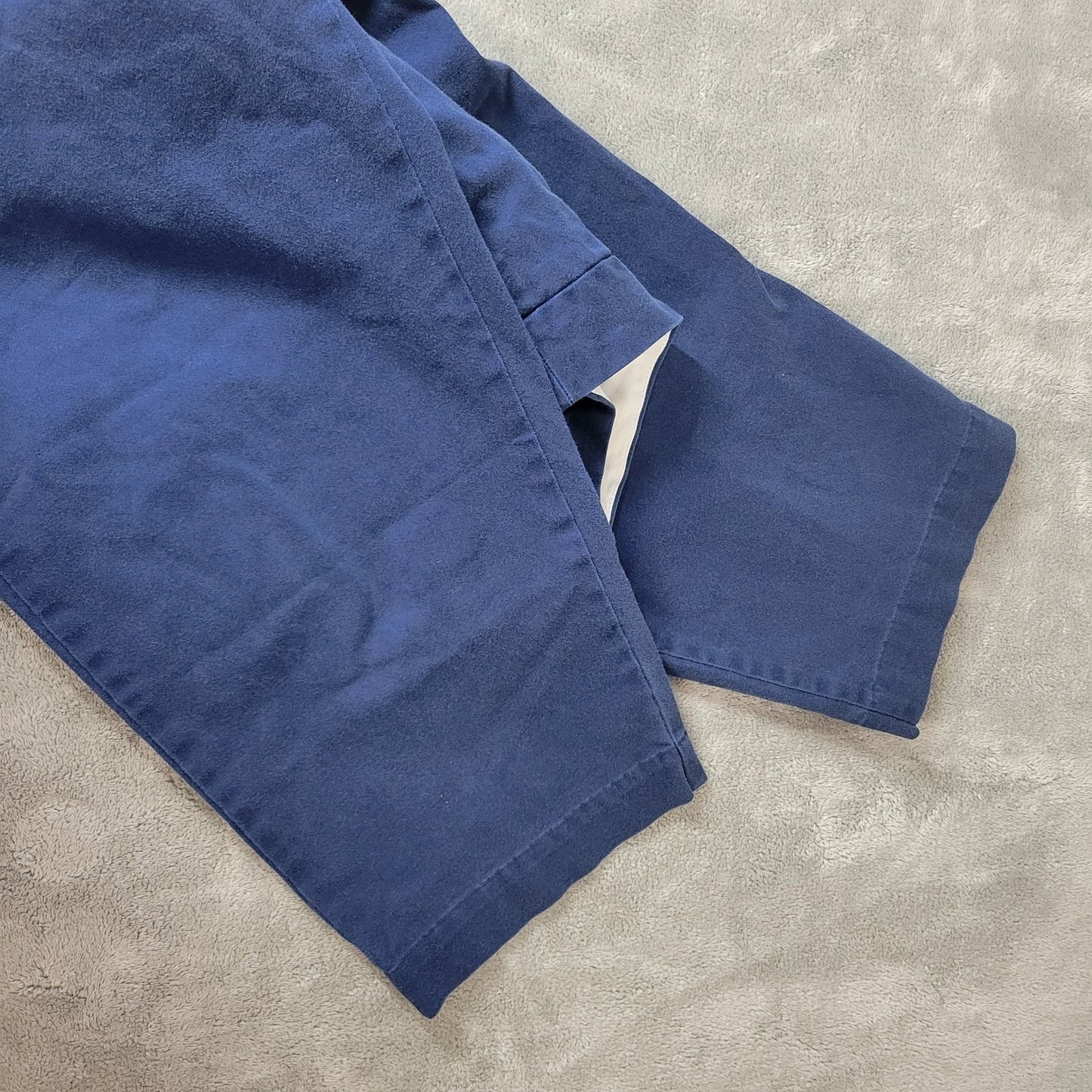 Lands End Womens Pants 18W Plus Capri Blue Zip Fly Cotton Blend Pockets Casual