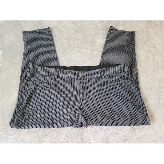 Ana Womens Pants 24W Plus Crop New Approach Gray Pinwheel Zip Fly Casual Pockets