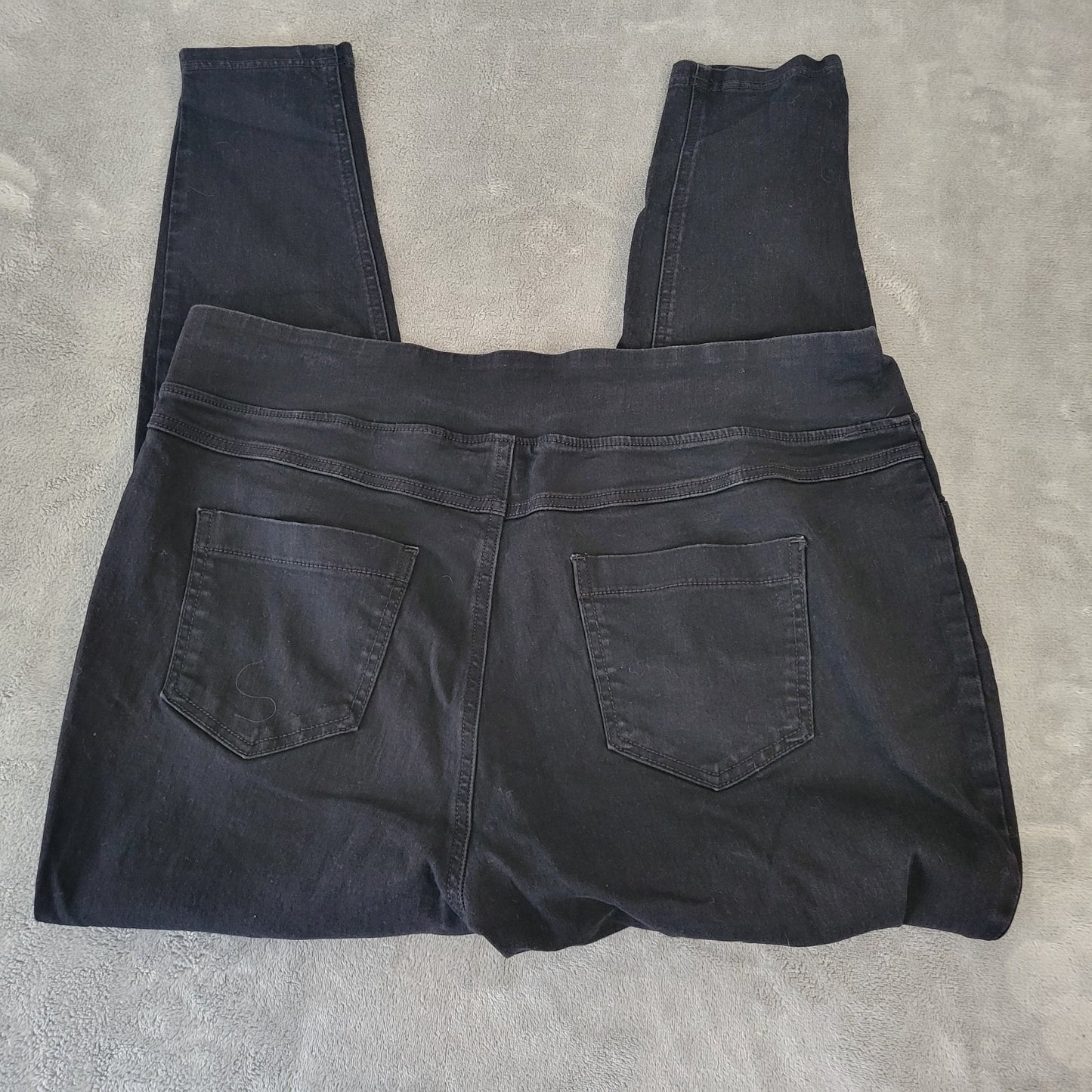 Terra Sky Womens Jeans 1X 16W 18W Plus Pull On Cropped Ankle Black Denim Comfy