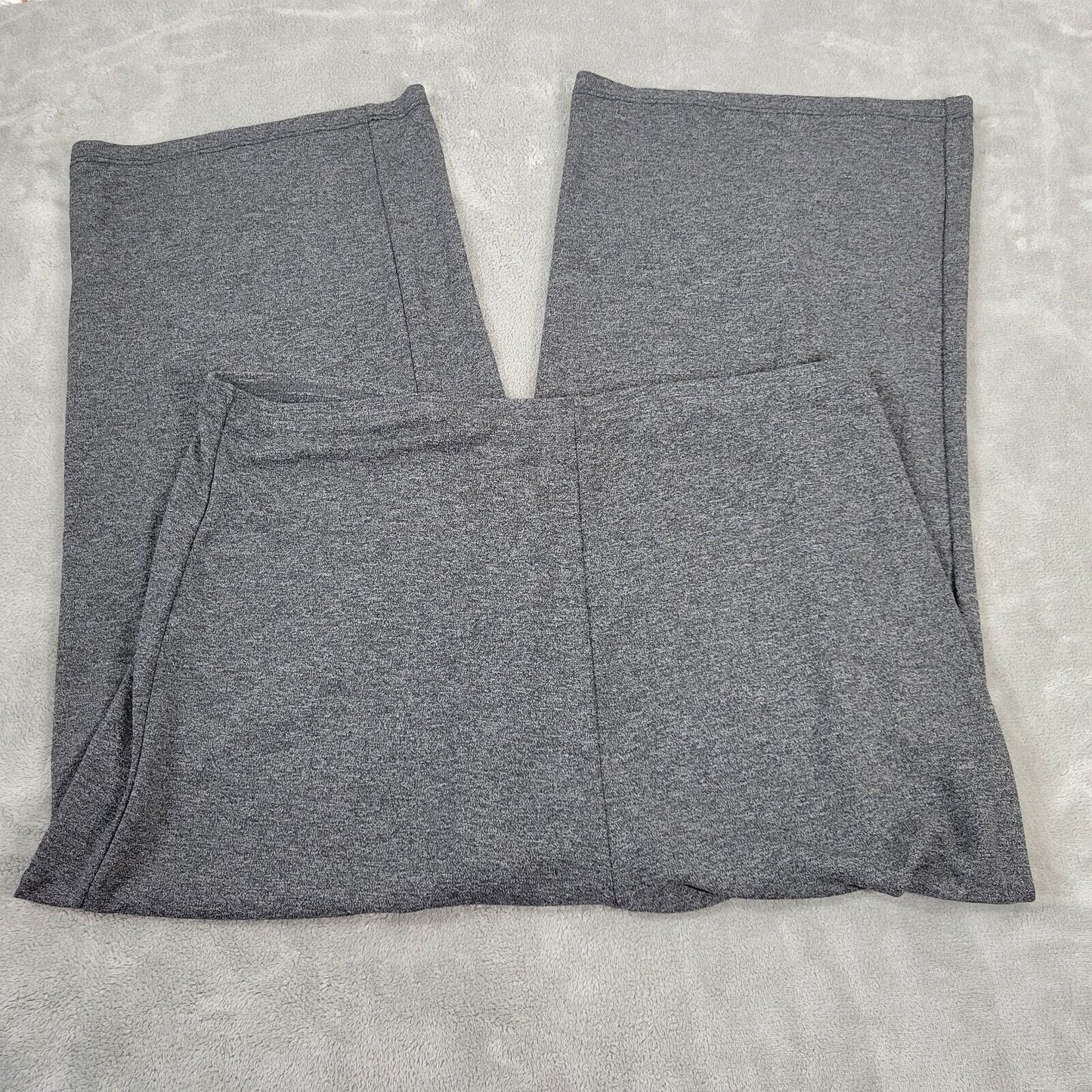 New York Co Womens Pants Extra Large XL Wide Leg Pull On Stretchy Gray Athletic