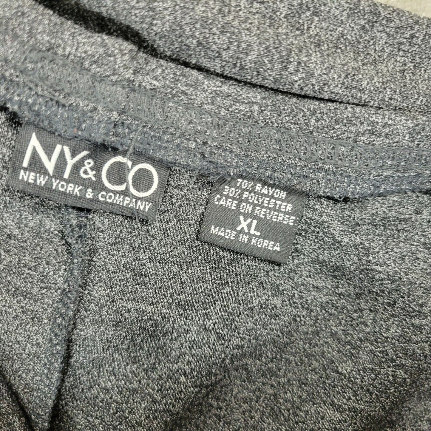 New York Co Womens Pants Extra Large XL Wide Leg Pull On Stretchy Gray Athletic