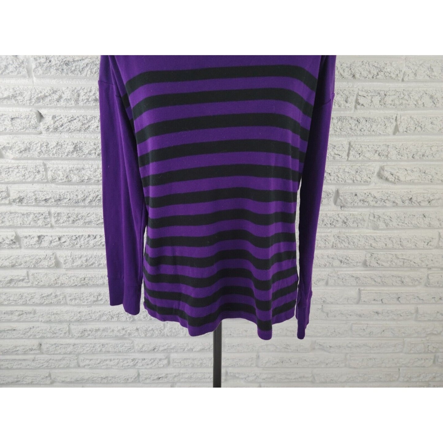 Lauren Ralph Lauren Womens Sweater Extra Large XL Pullover Casual Purple Stripe