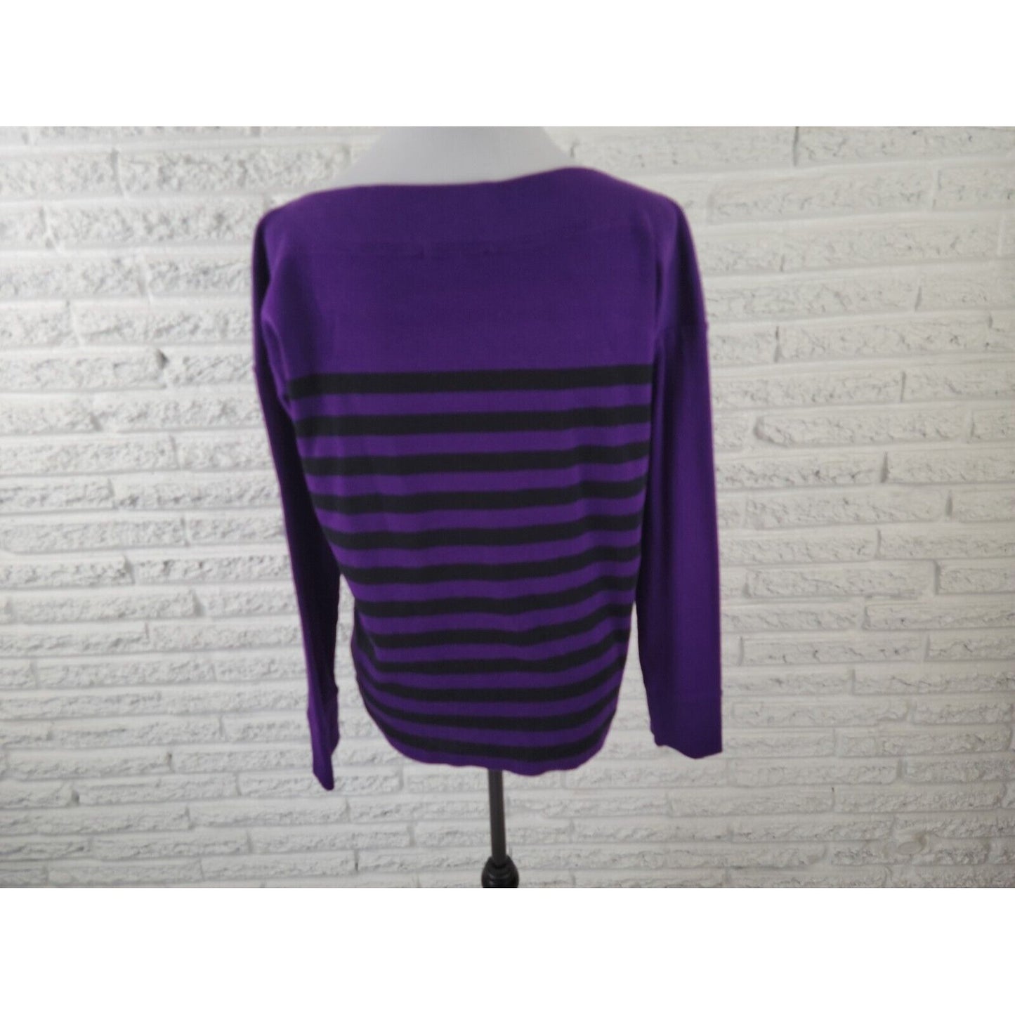 Lauren Ralph Lauren Womens Sweater Extra Large XL Pullover Casual Purple Stripe