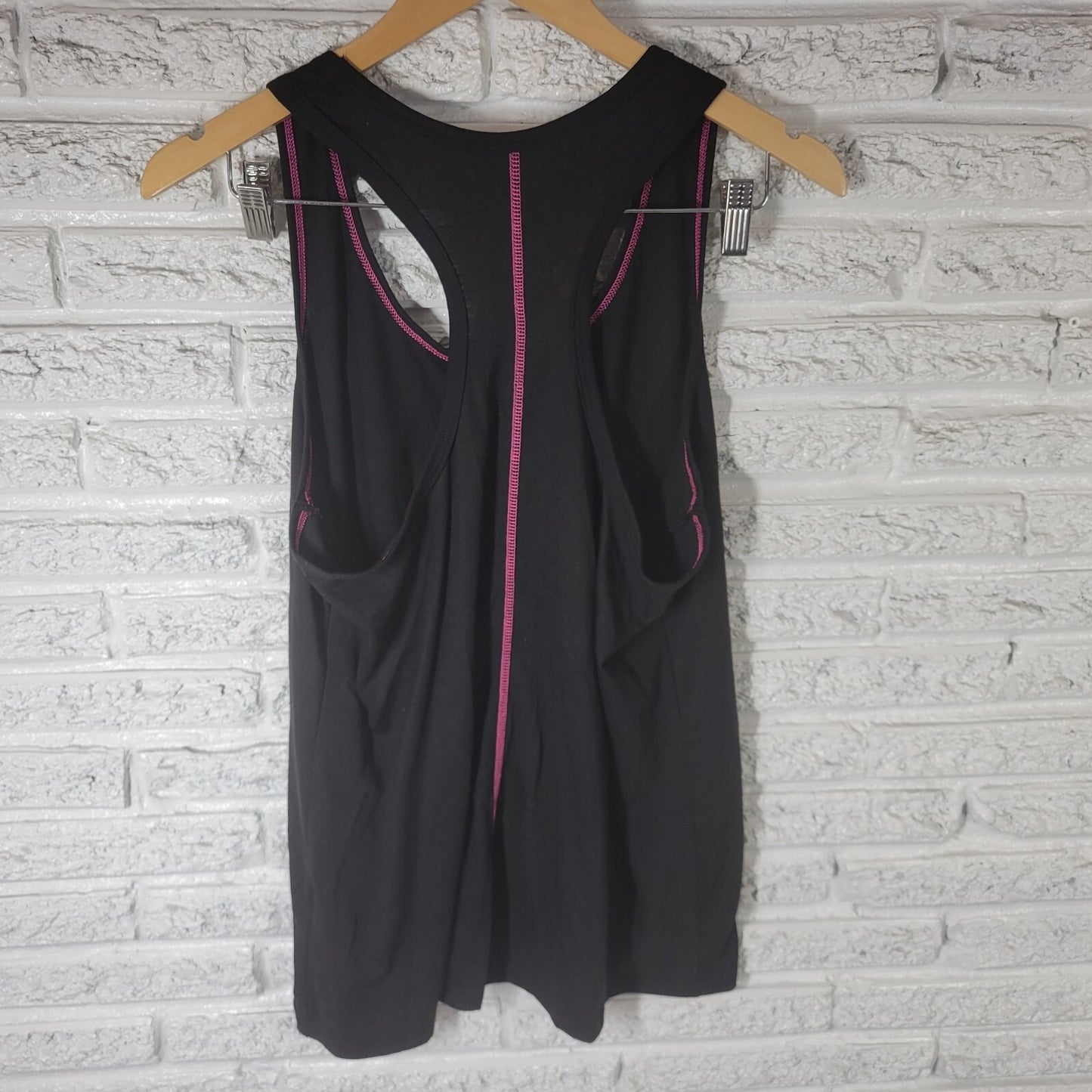 Athletic Works Womens Top XL 16 18 Tank Racerback Black Plank Now Wine Later