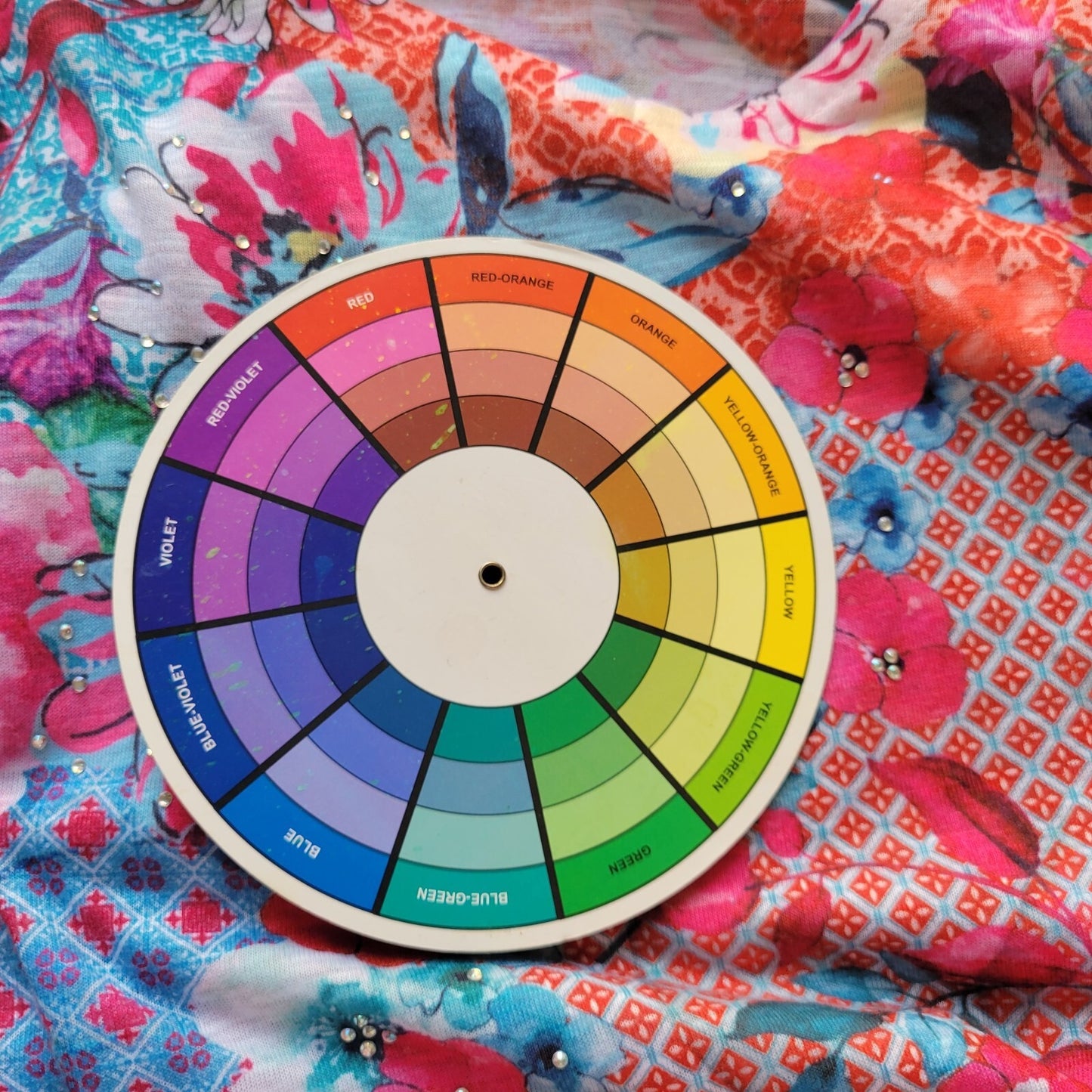 Concepts Womens Top XXXL 22 Sleeveless Blue Red Floral Poly Blend Rhinestones