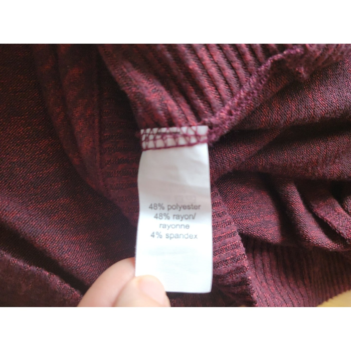 Maurices Women Sweater Extra Large 3/4 Sleeve Burgundy Marled Lightweight Casual