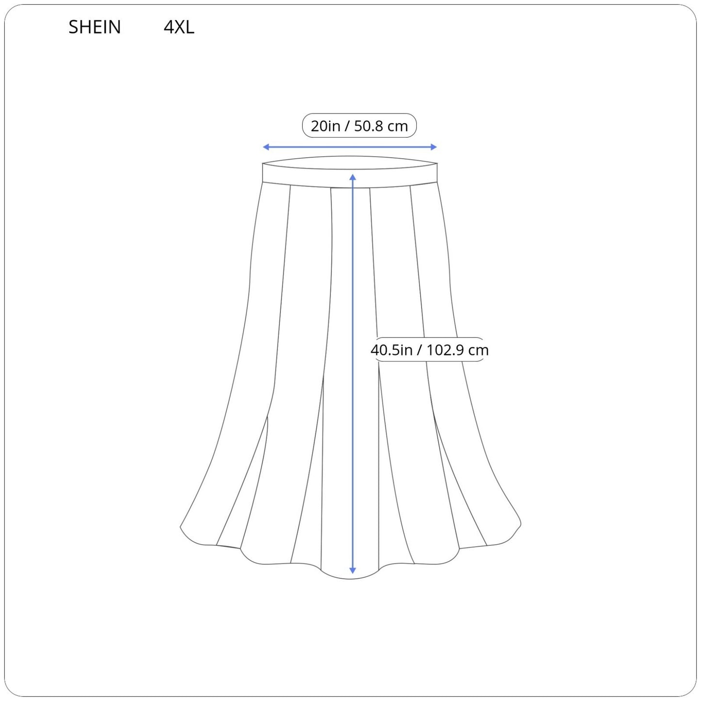 Shein Curve Womens Skirt 4XL Plus Maxi ALine Brown Pleated Career Long Polyester