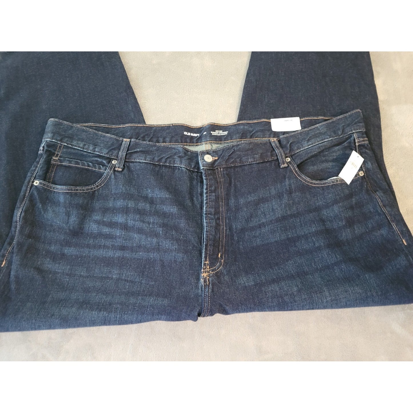 Old Navy Slouchy Womens Jeans 24 Plus Straight Leg Crop Slim Pockets Dark Secret