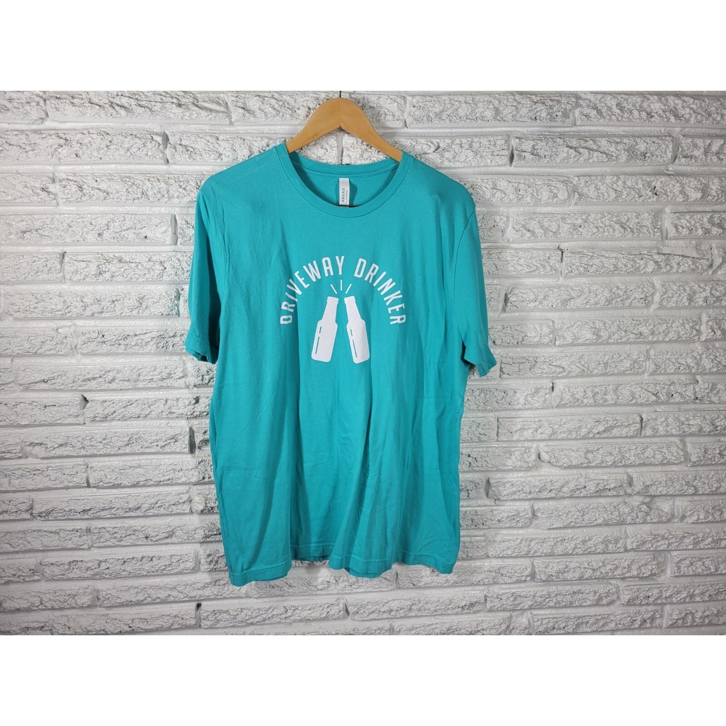 Bella Canvas Womens Top Extra Large XL Tee Short Sleeve Driveway Drinker Blue