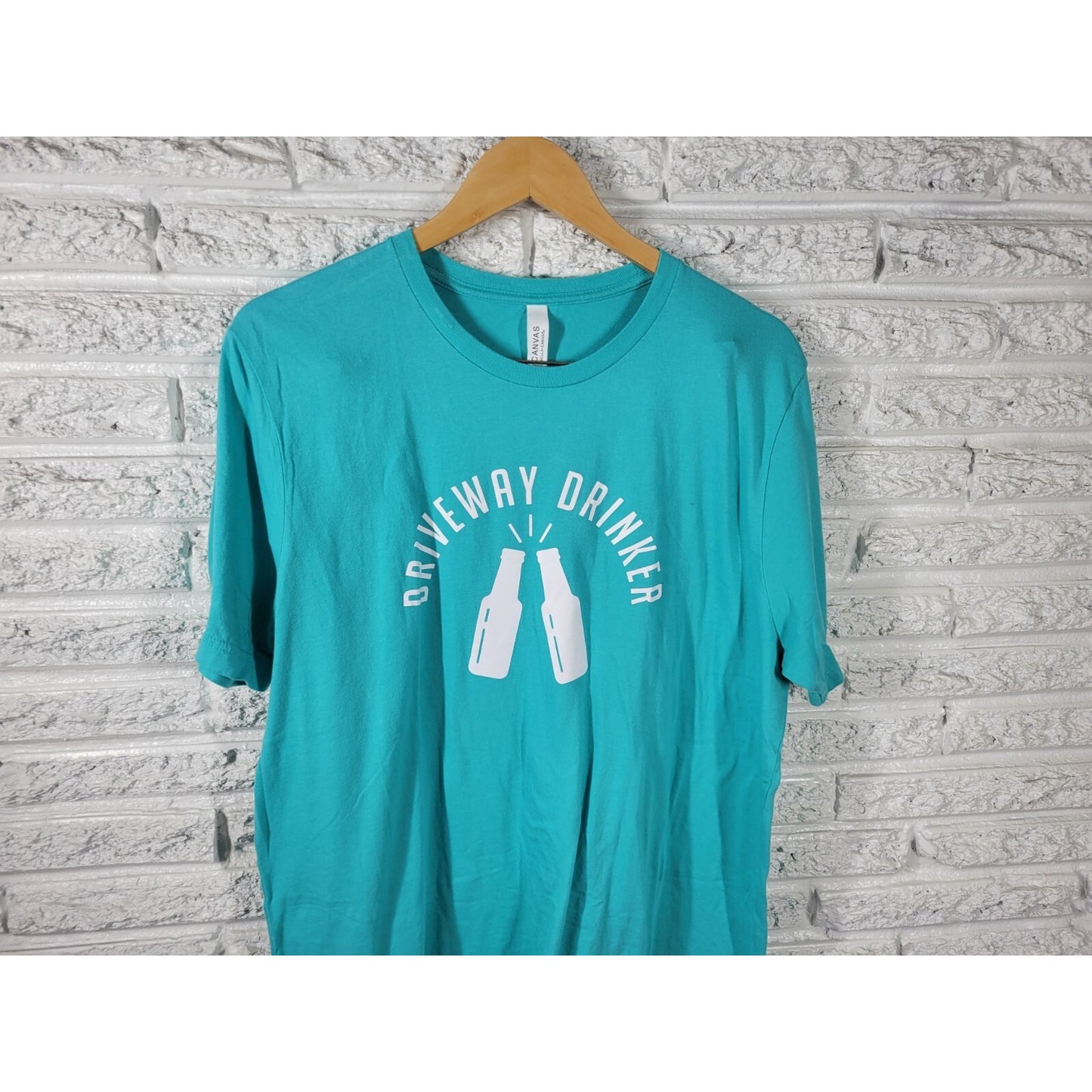 Bella Canvas Womens Top Extra Large XL Tee Short Sleeve Driveway Drinker Blue