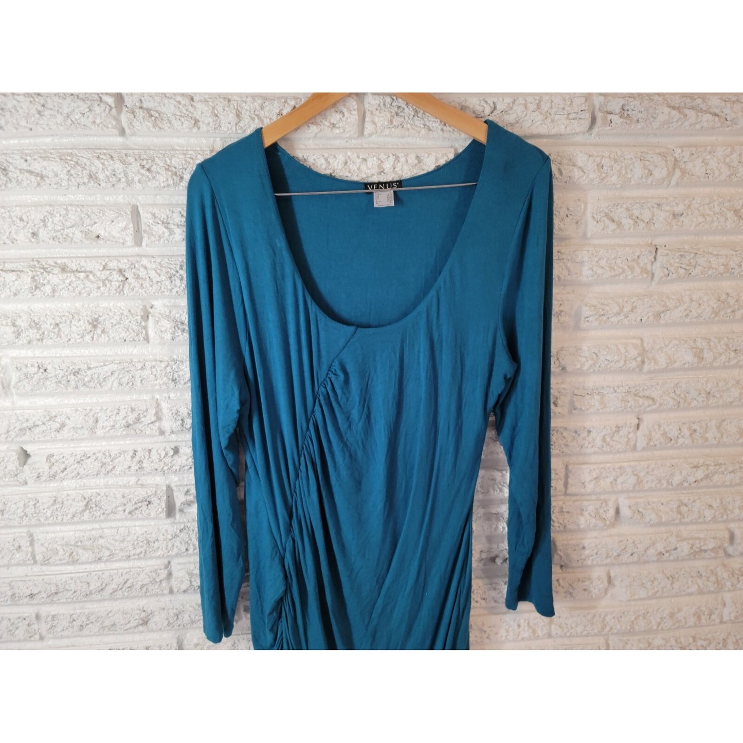 Venus Womens Dress Extra Large XL Bodycon Long Sleeve Blue Pullover Party Office